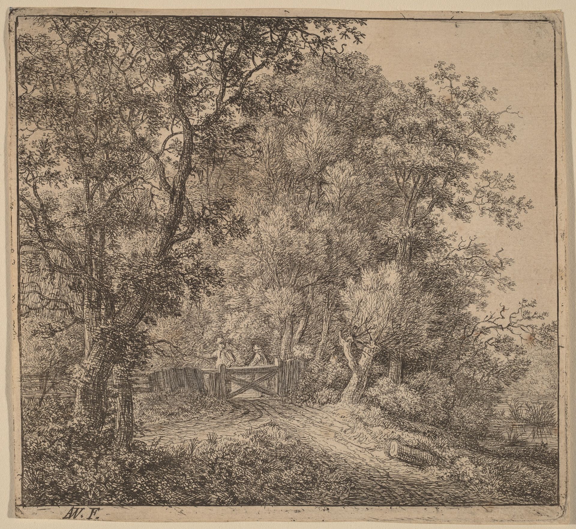 Two Men at a Gate by Anthonie Waterloo