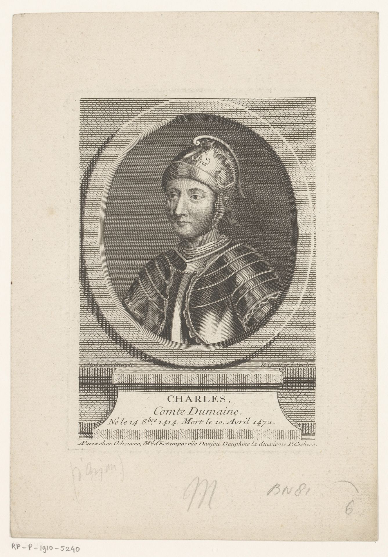 Portret van Karel IV van Maine by René Gaillard