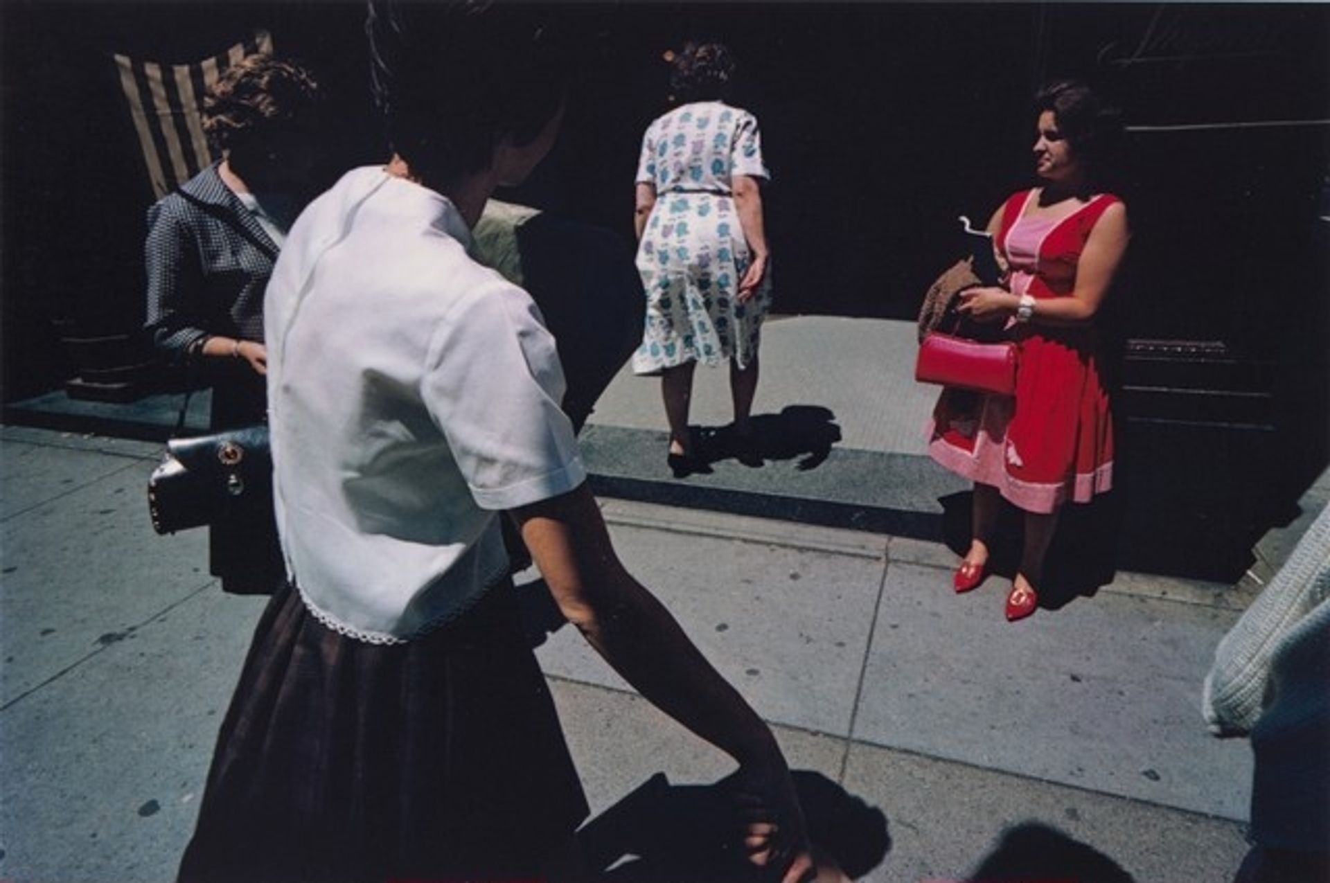 Street Scene: Woman in Red, Providence by Harry Callahan