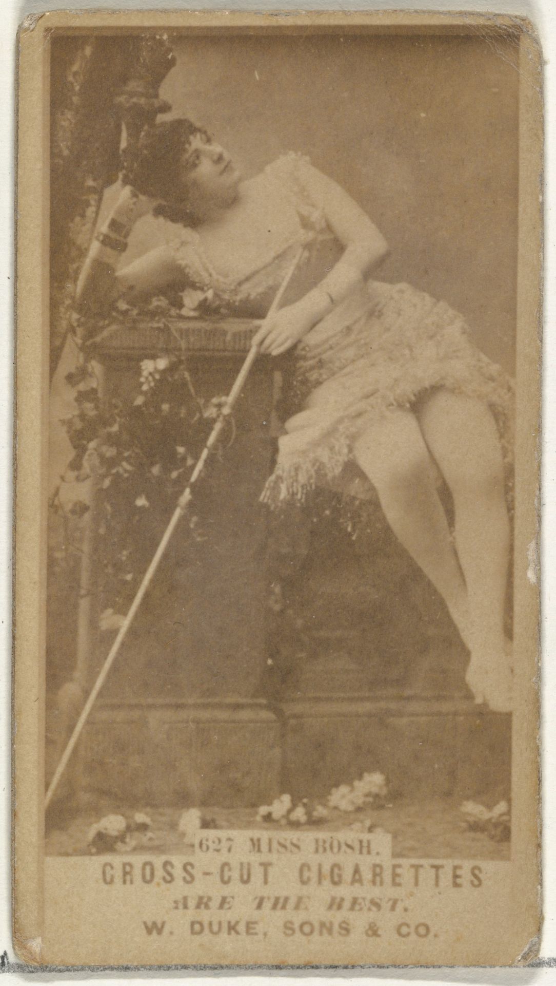 Card Number 627, Miss Bosh, from the Actors and Actresses series (N145-3) issued by Duke Sons & Co. to promote Cross Cut Cigarettes by W. Duke, Sons & Co.