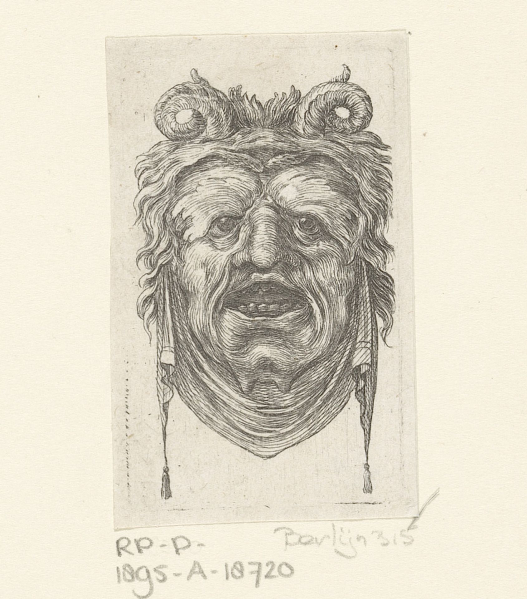 Masker met ramshoorns by François Chauveau