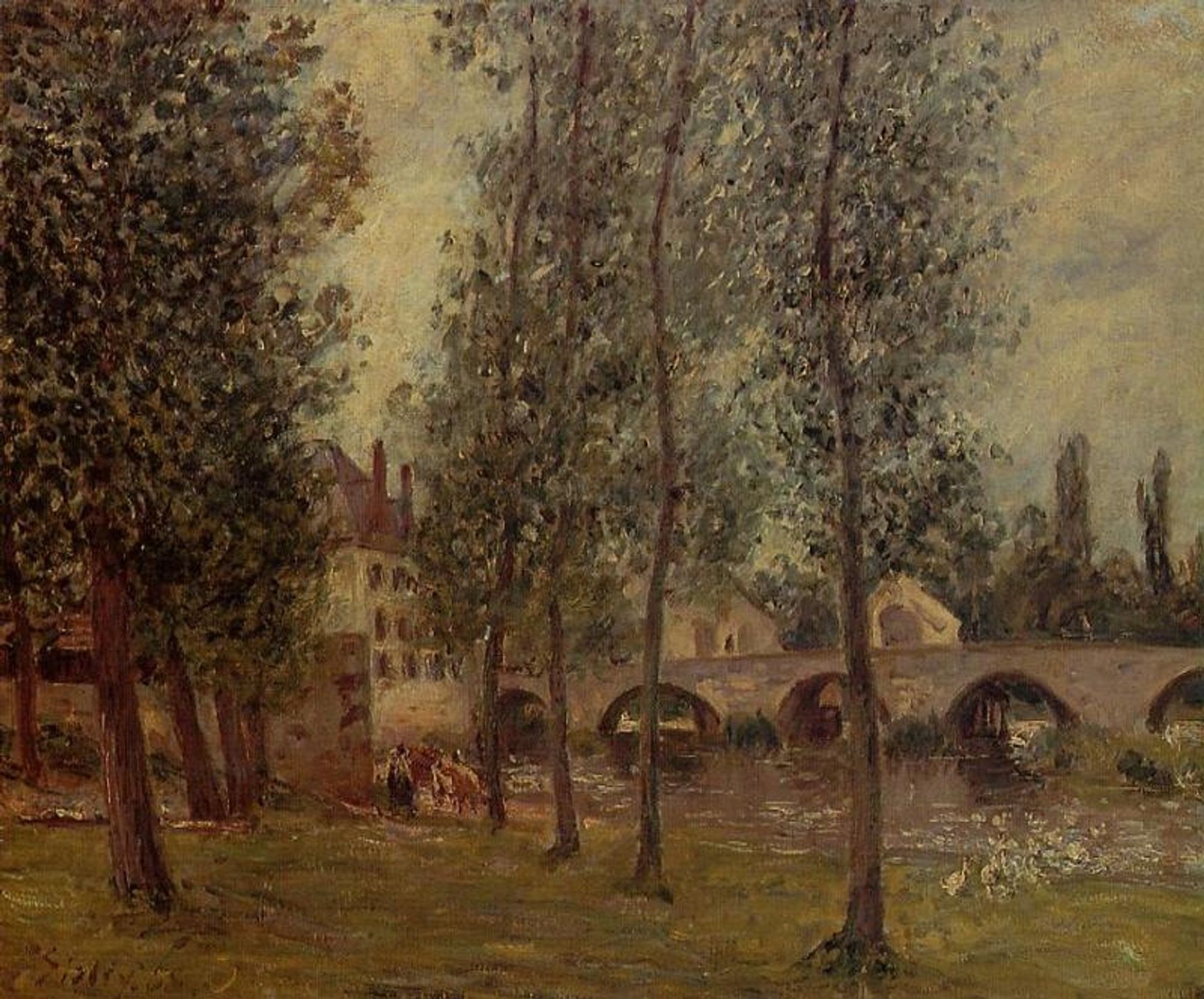 The Moret Bridge by Camille Pissarro