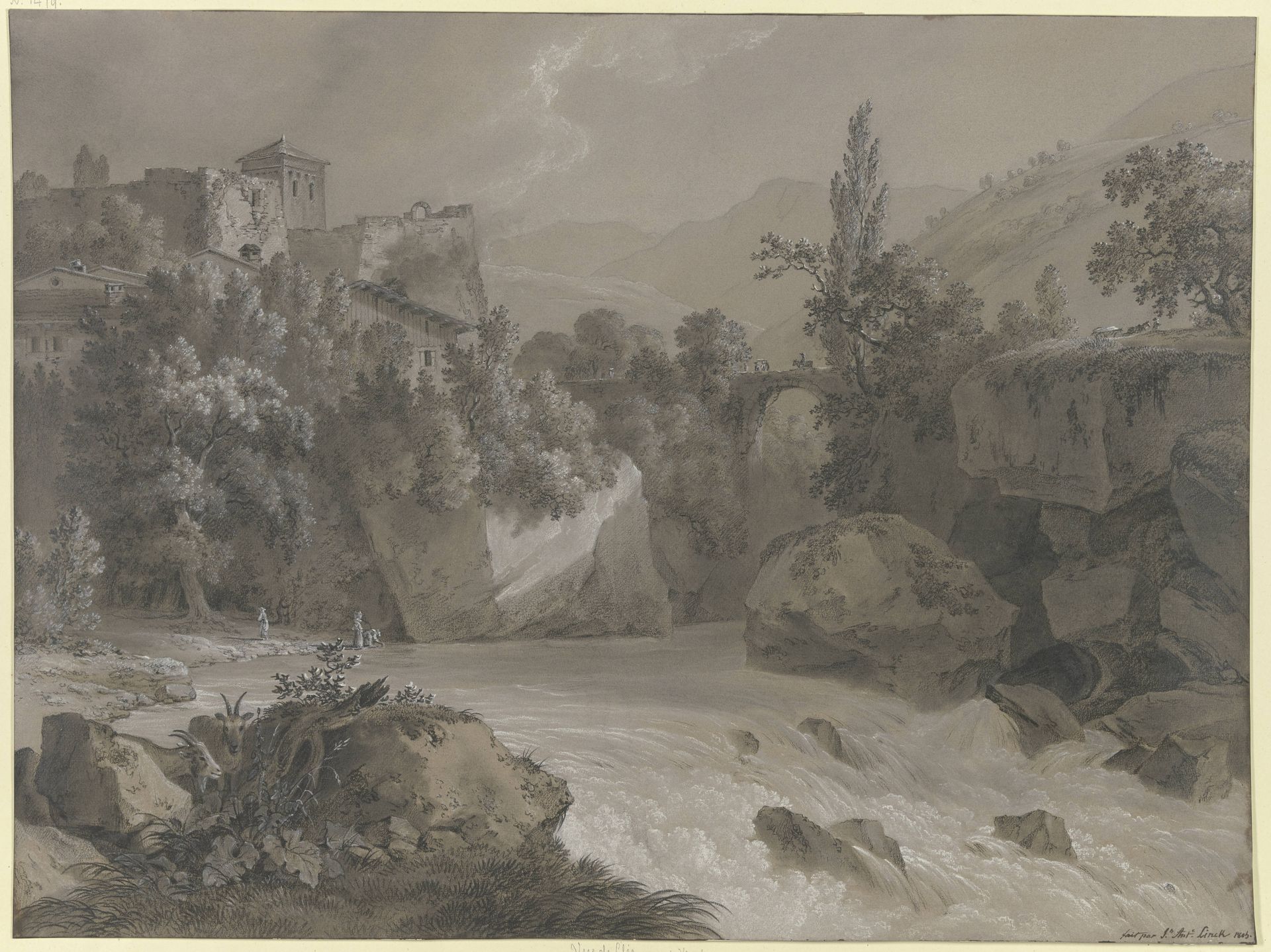 Vue de Clée, pays de Vaud (Original Title) by Jean-Antoine Linck