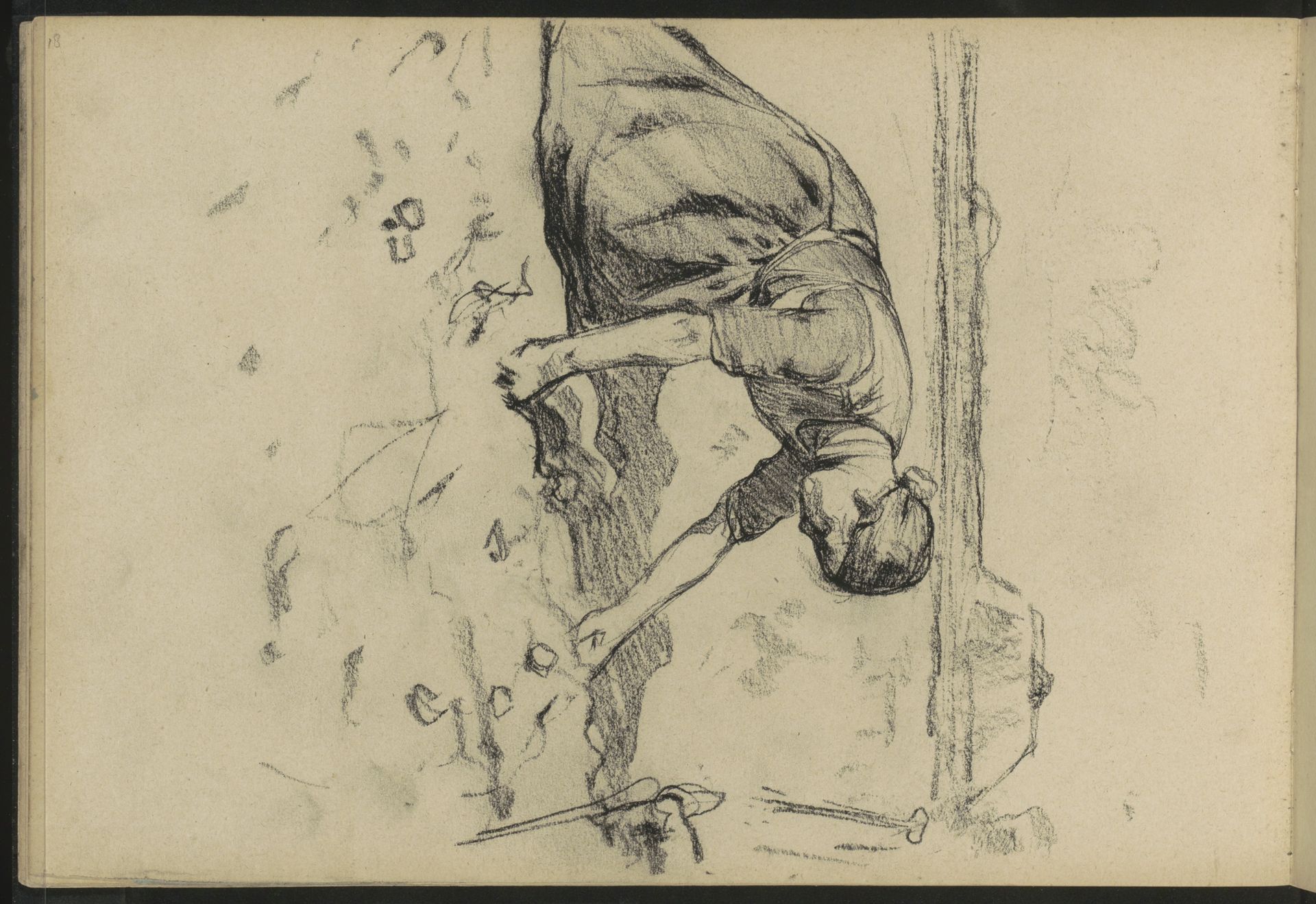 Knielende vrouw aan het werk op het land by Willem Witsen