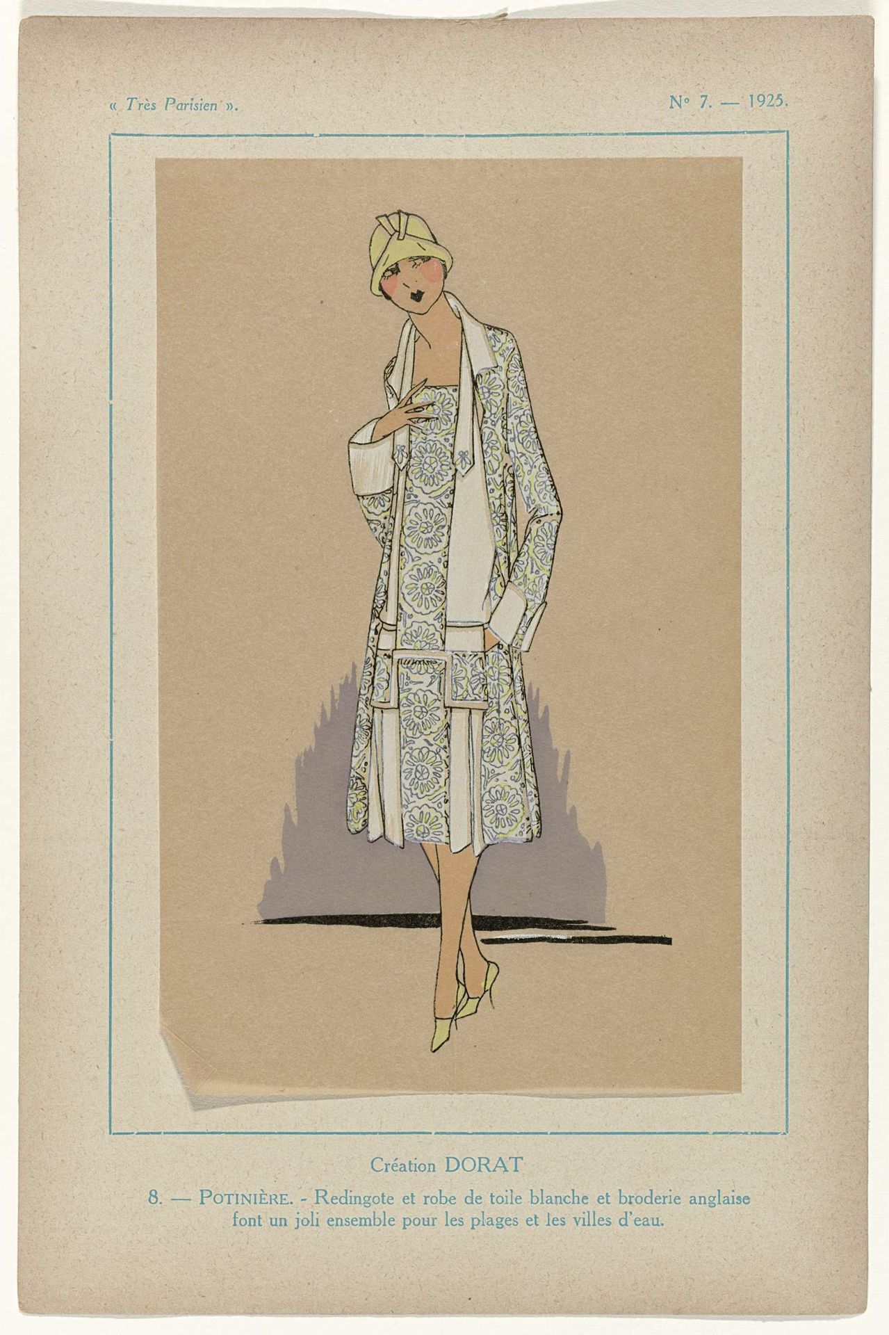 Très Parisien, 1925,  No. 7, Pl. 8: Création DORAT - POTINIÈRE by G-P. Joumard