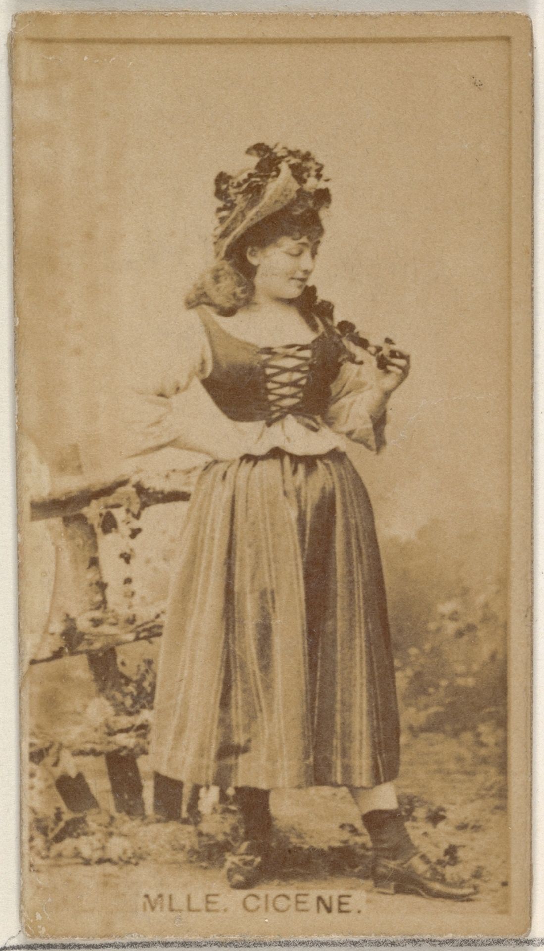 Mlle. Cicene, from the Actors and Actresses series (N45, Type 8) for Virginia Brights Cigarettes by Allen & Ginter