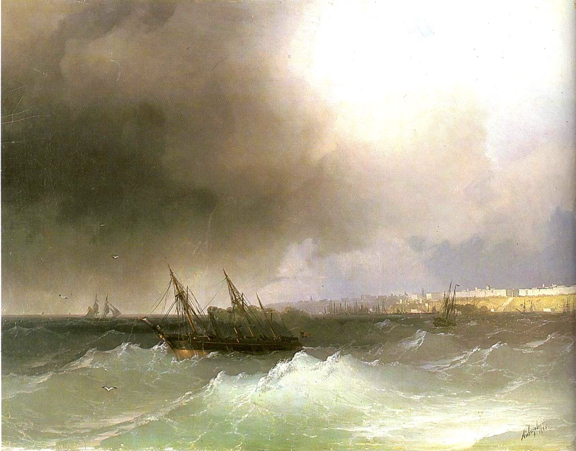 View of Odessa from the sea by Ivan Konstantinovich Aivazovsky