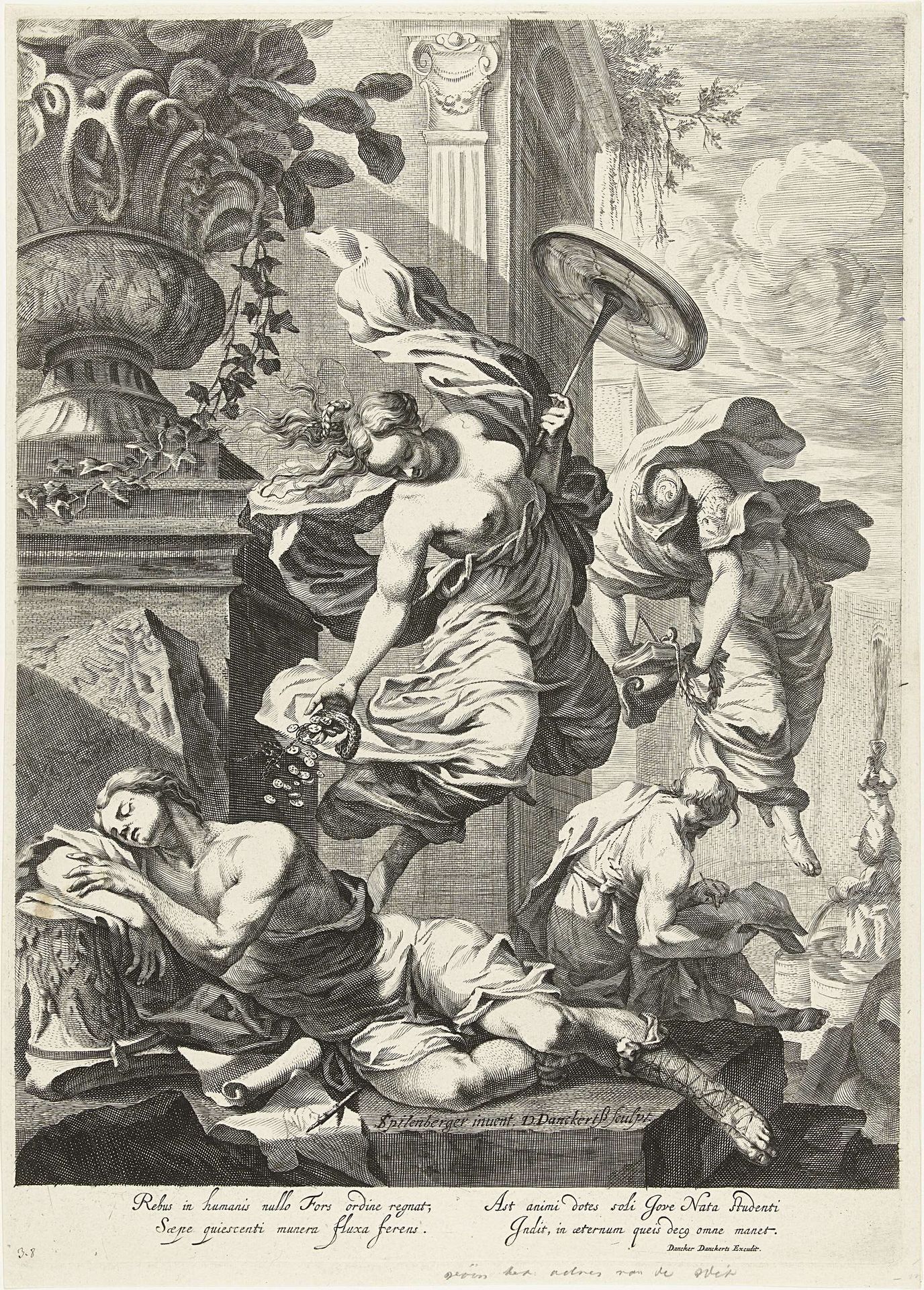 Allegorische voorstelling met Fortuna en Wetenschap by Dancker Danckerts