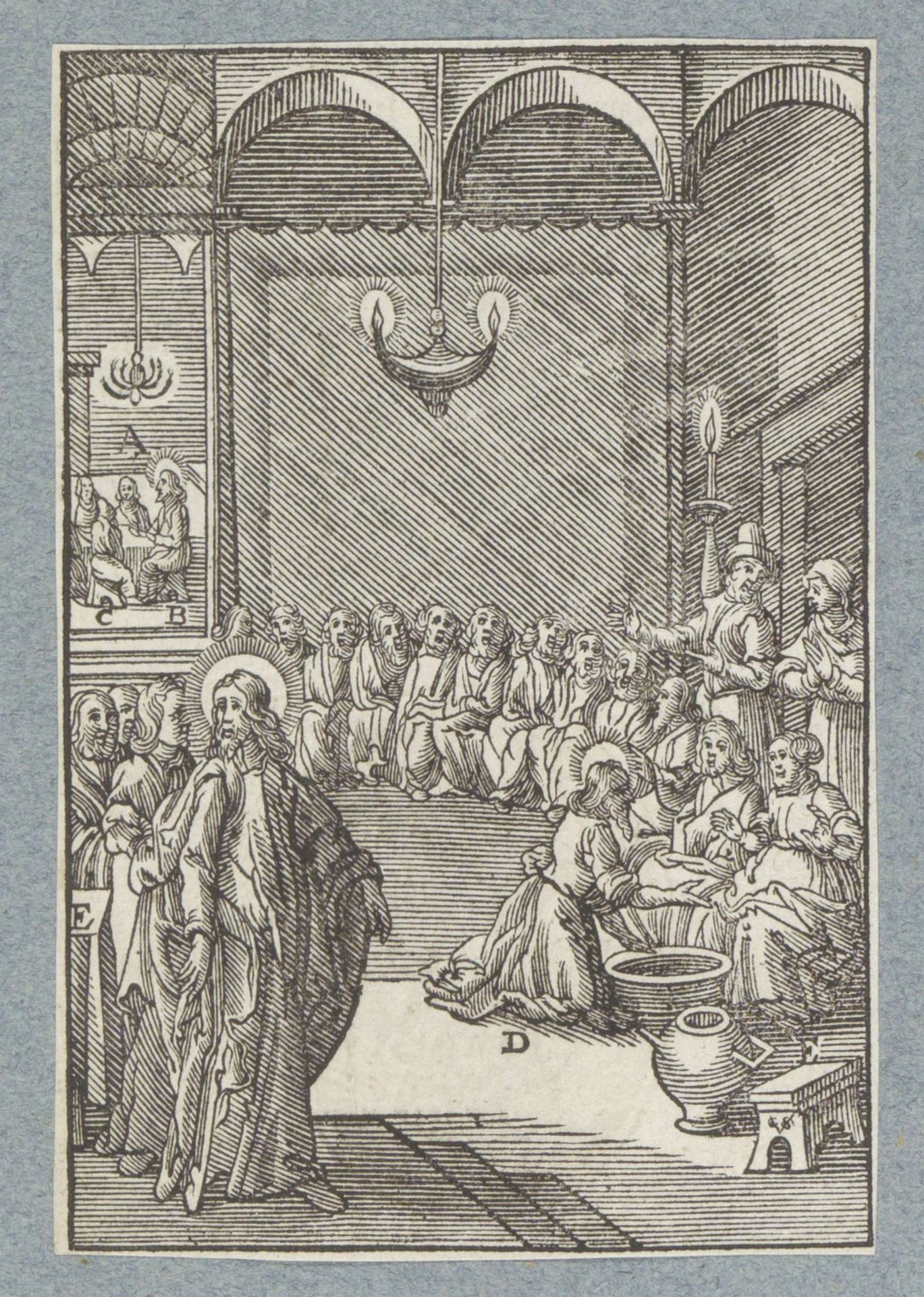 Voetwassing van Petrus by Christoffel van (II) Sichem