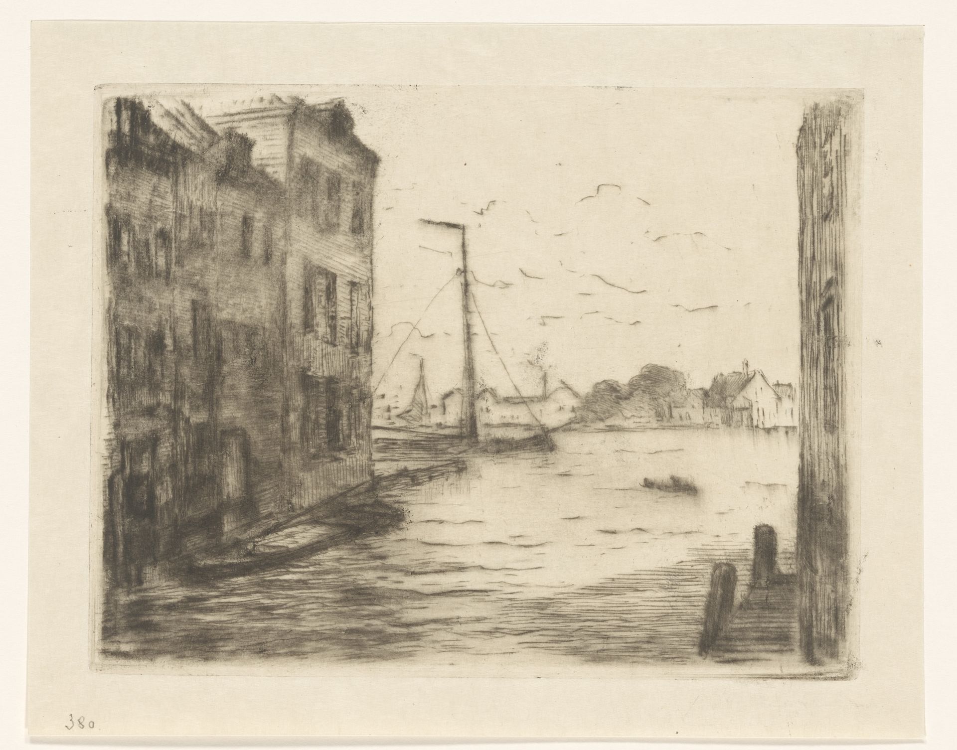 Gezicht op het Maartensgat in Dordrecht by Carel Nicolaas Storm van 's-Gravesande