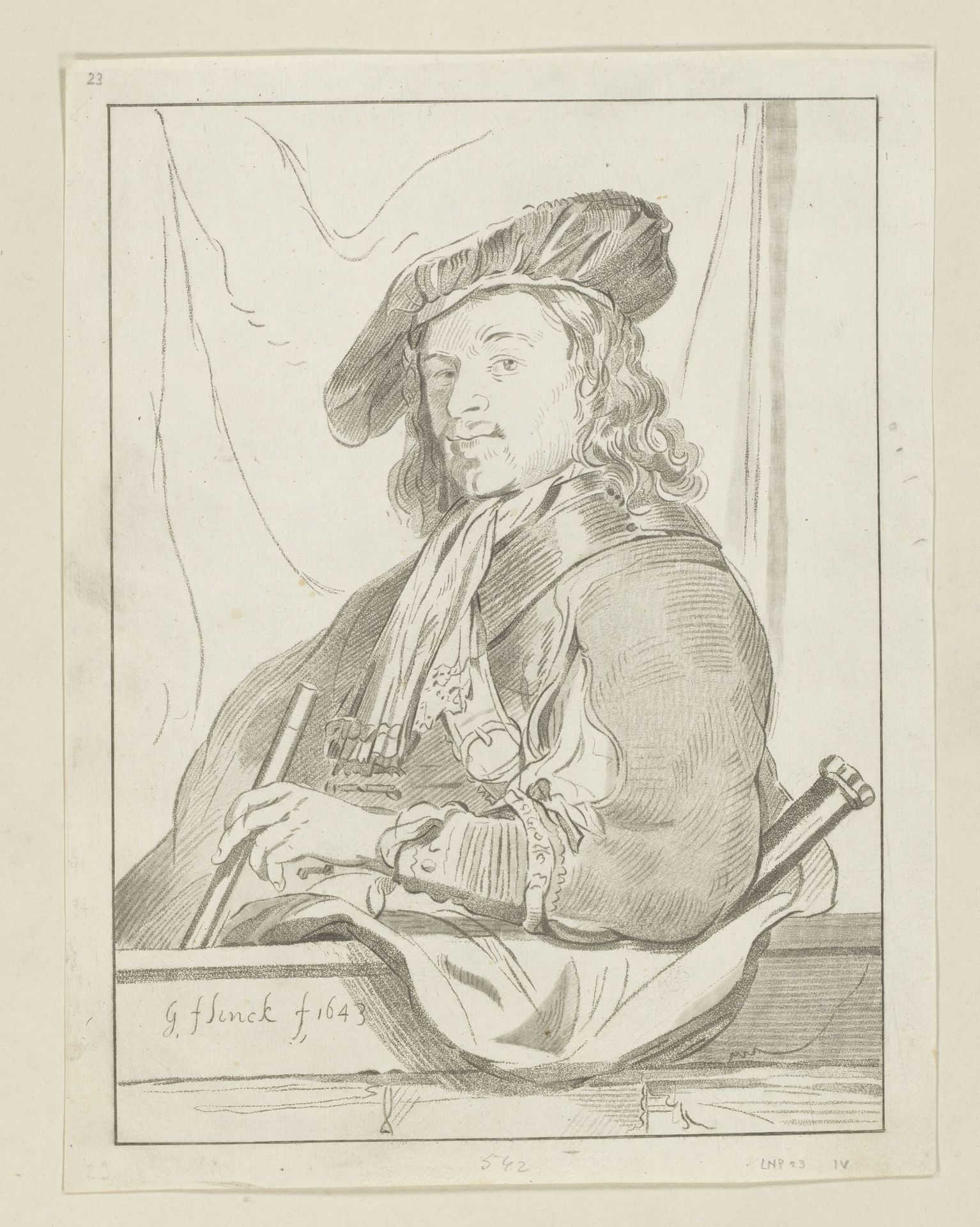 Man bij borstwering by Bernhard Schreuder
