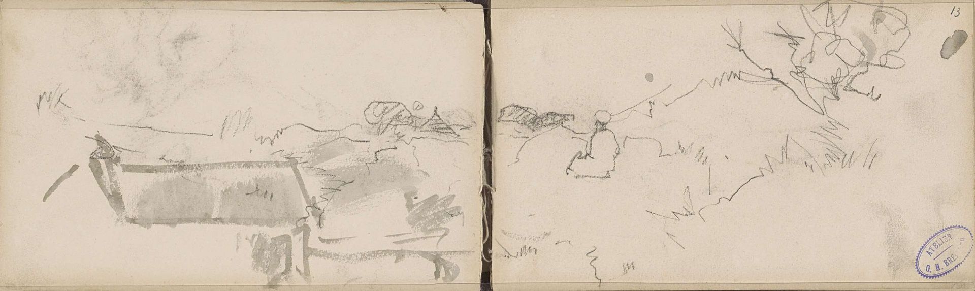 Landschap en bebouwing by George Hendrik Breitner