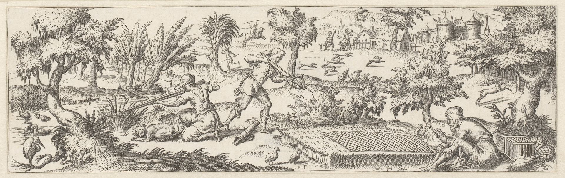 Jacht op verschillende vogels by Etienne Delaune