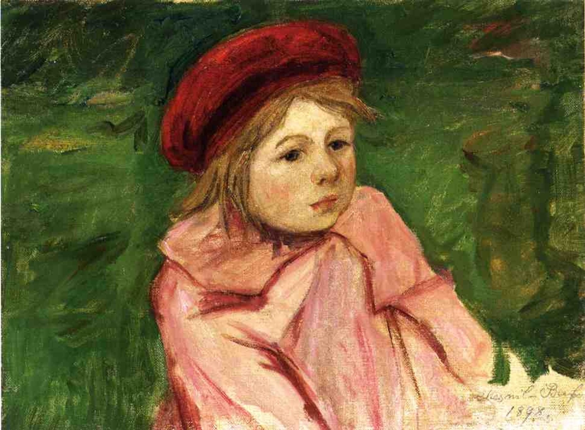 Little Girl in a Red Beret by Mary Cassatt