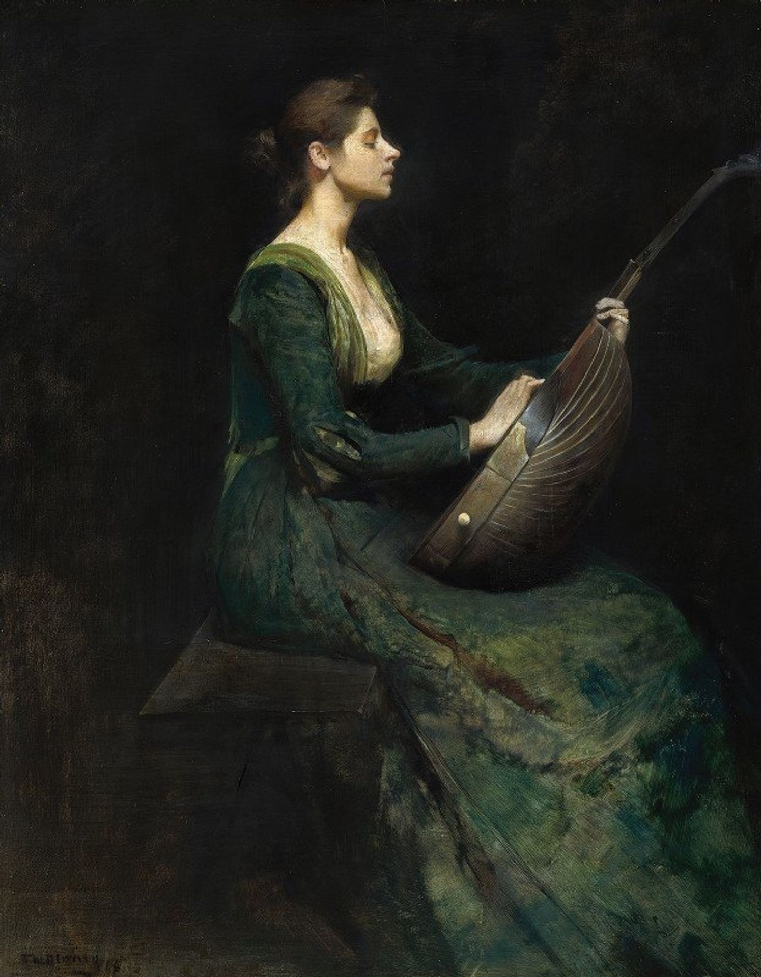 Lady with a Lute by Thomas Wilmer Dewing