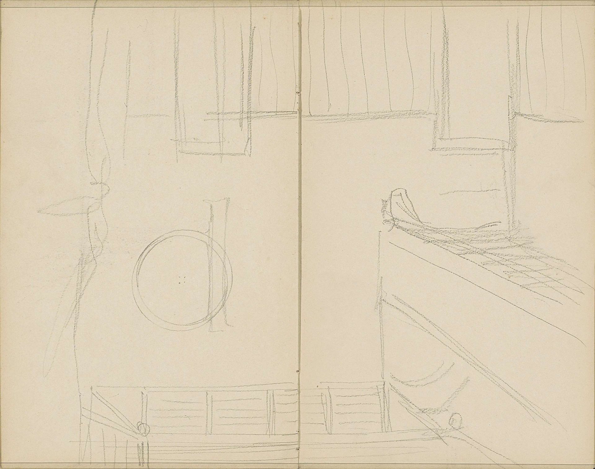 Interieur met lambrisering by Antoon Derkinderen