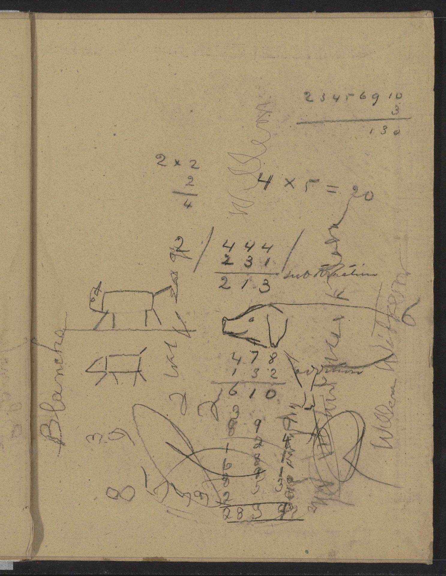 Studieblad met varkens by Willem Witsen