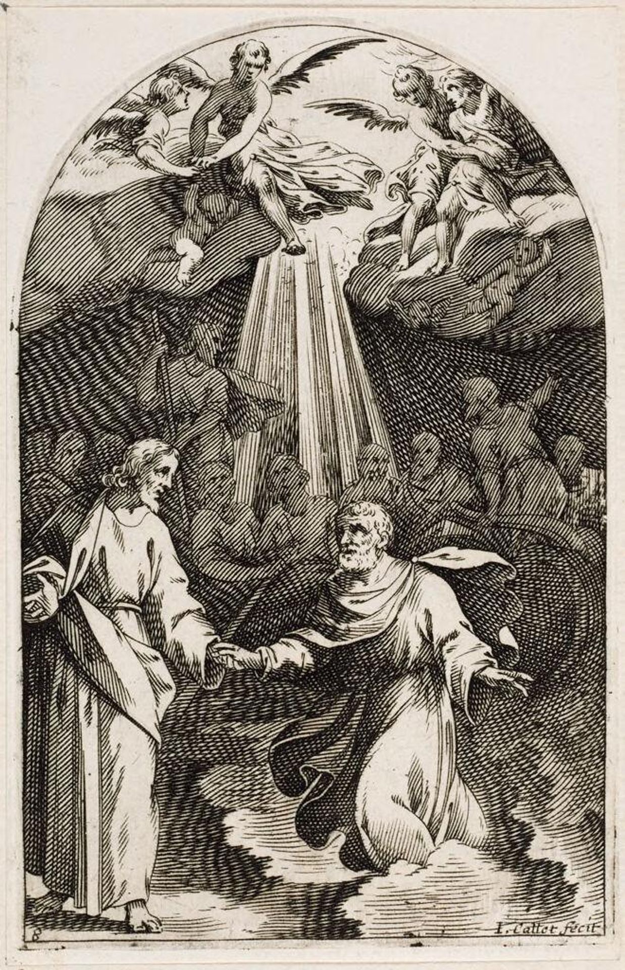 Jesus Walks on the Water, Supporting Saint Peter by Jacques Callot