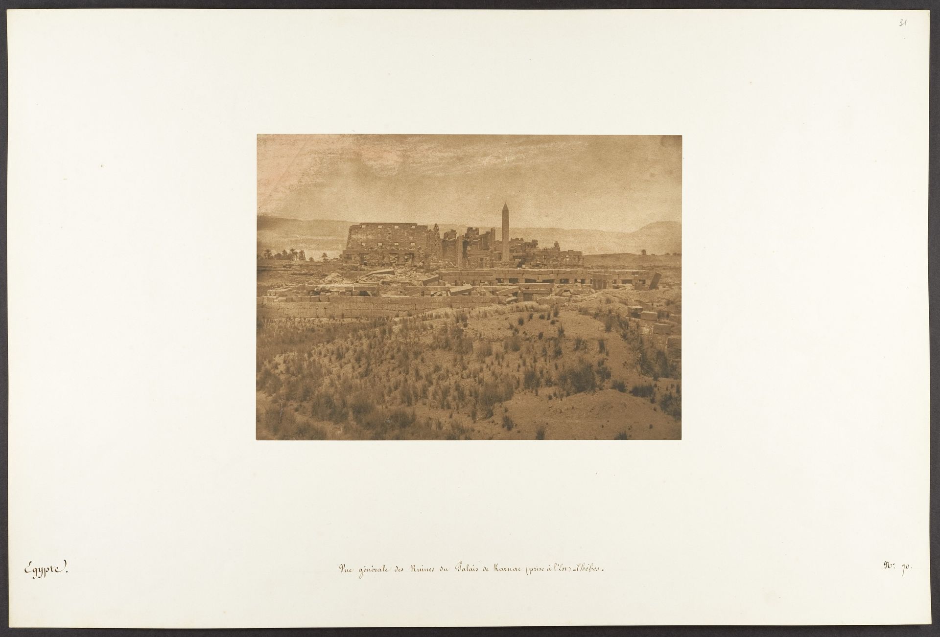 Vue générale des Ruines du Palais de Karnac (prise à l'Est) - Thèbes by Maxime Du Camp