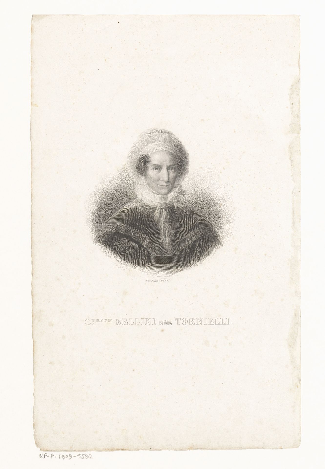 Portret van Giuseppa Tornielli Bellini by A. Bosselman