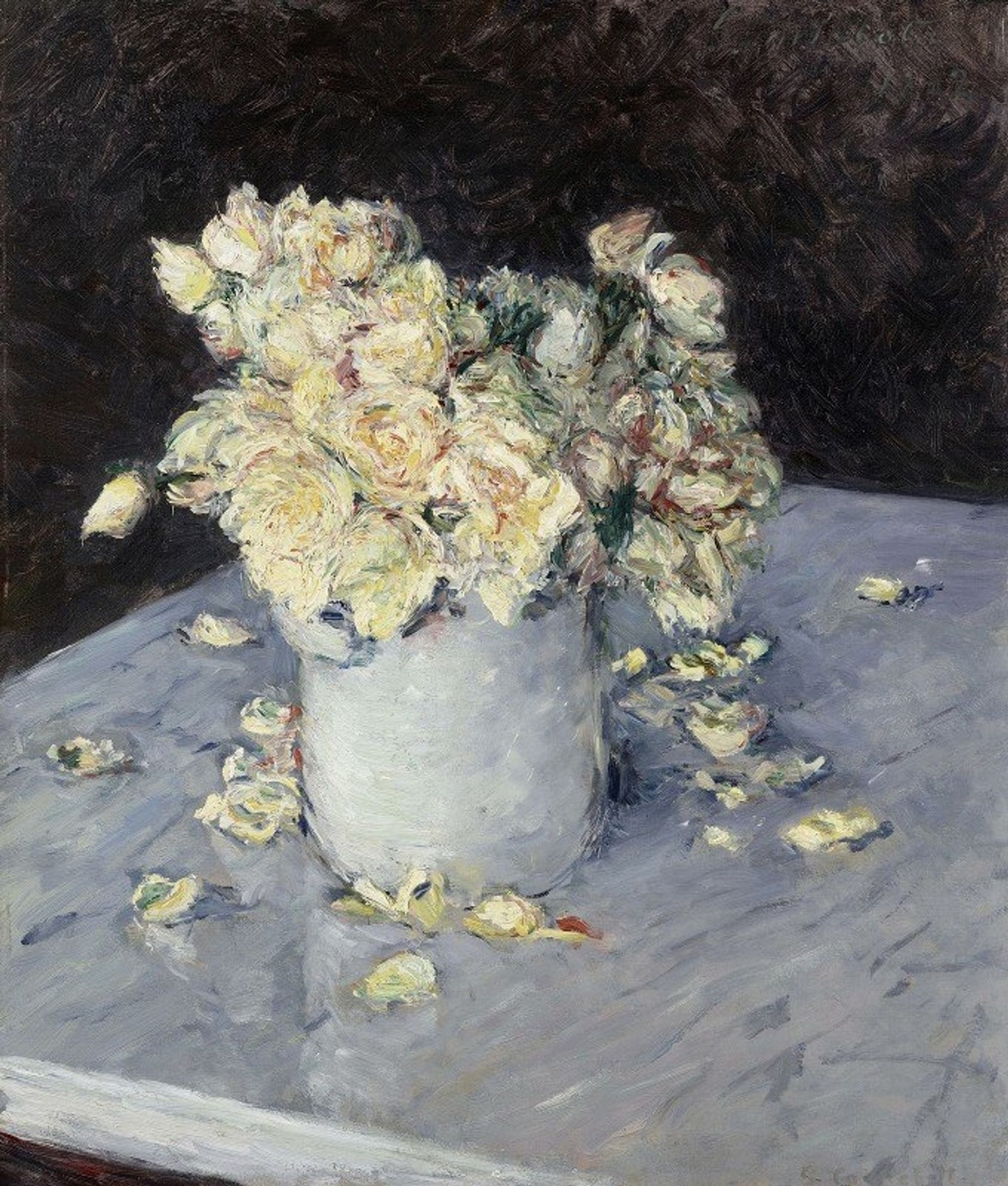 Yellow Roses in a Vase by Gustave Caillebotte