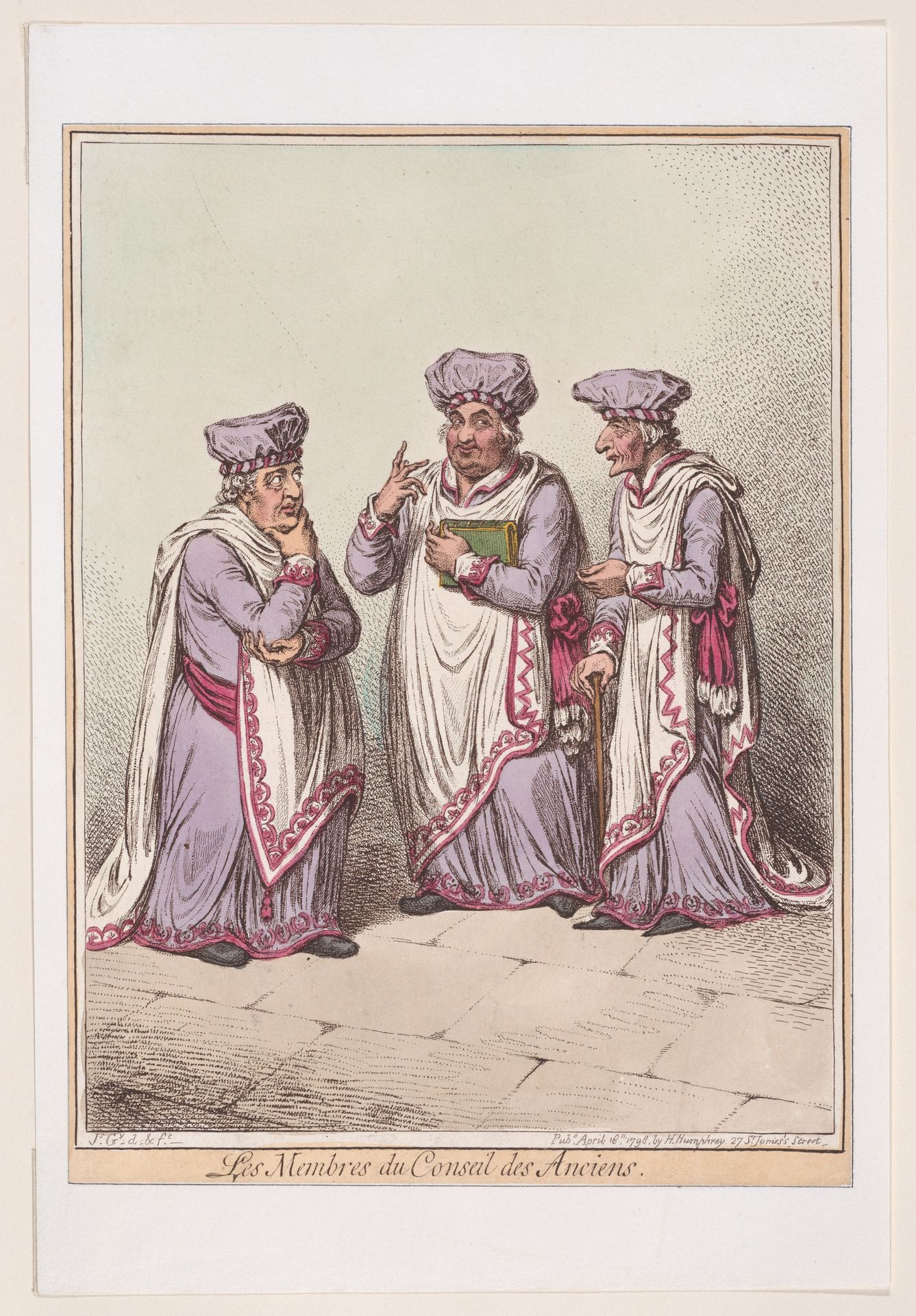 French Habits, No. 2 - Les Membres du Conseil des Anciens by James Gillray