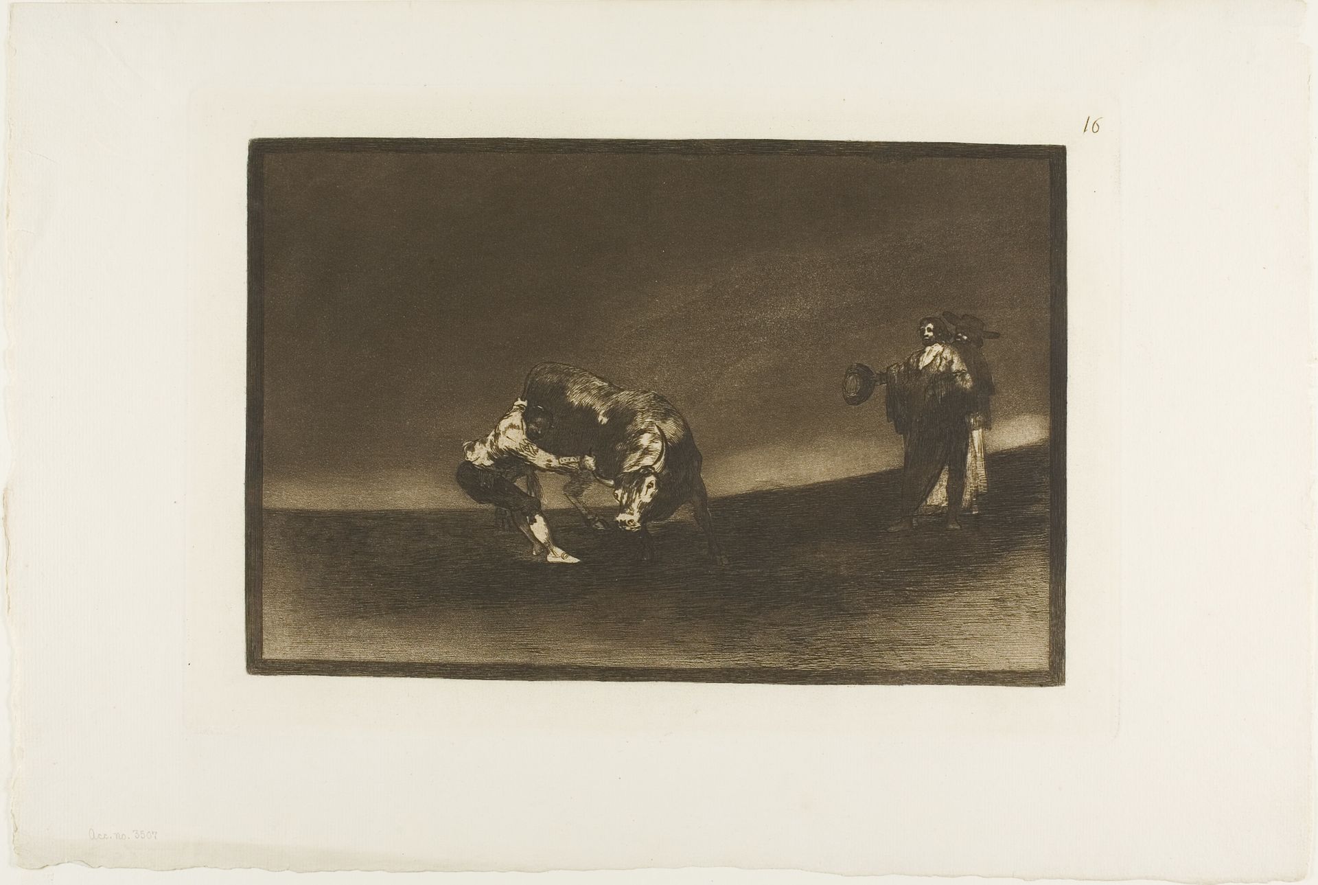 The Same Man Throws a Bull in the Ring at Madrid, plate 16 from The Art of Bullfighting by Francisco de Goya