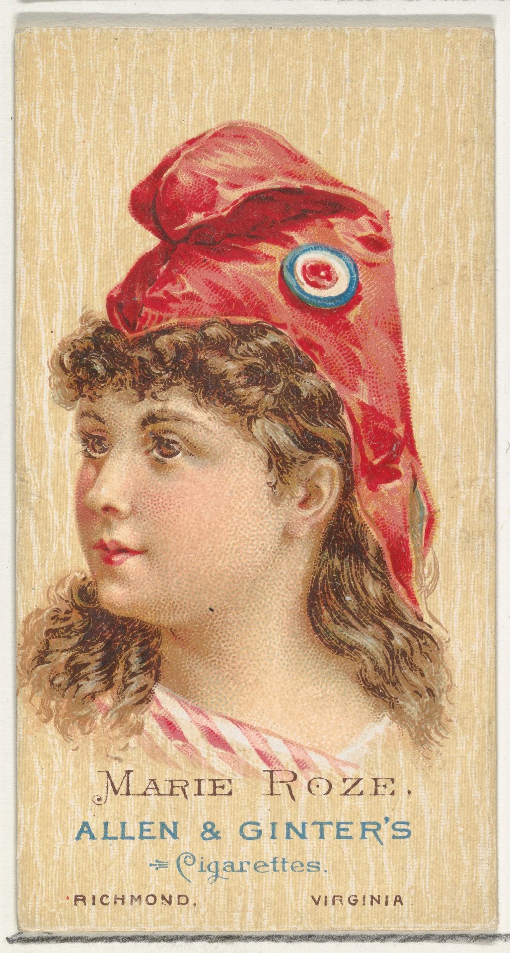 Marie Roze, from World's Beauties, Series 2 (N27) for Allen & Ginter Cigarettes by Allen & Ginter