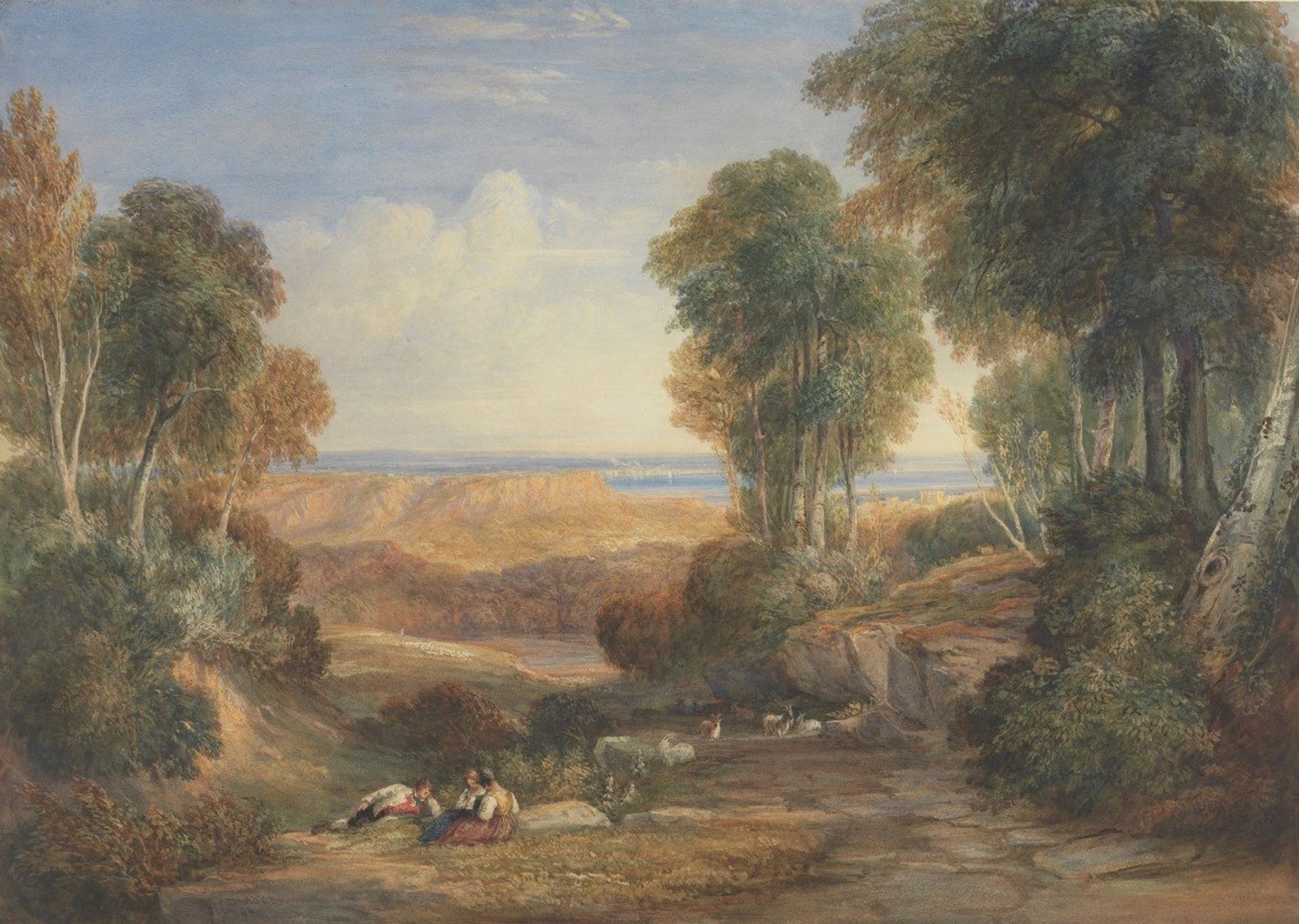 The Junction of the Severn and the Wye with Chepstow in the Distance by David Cox