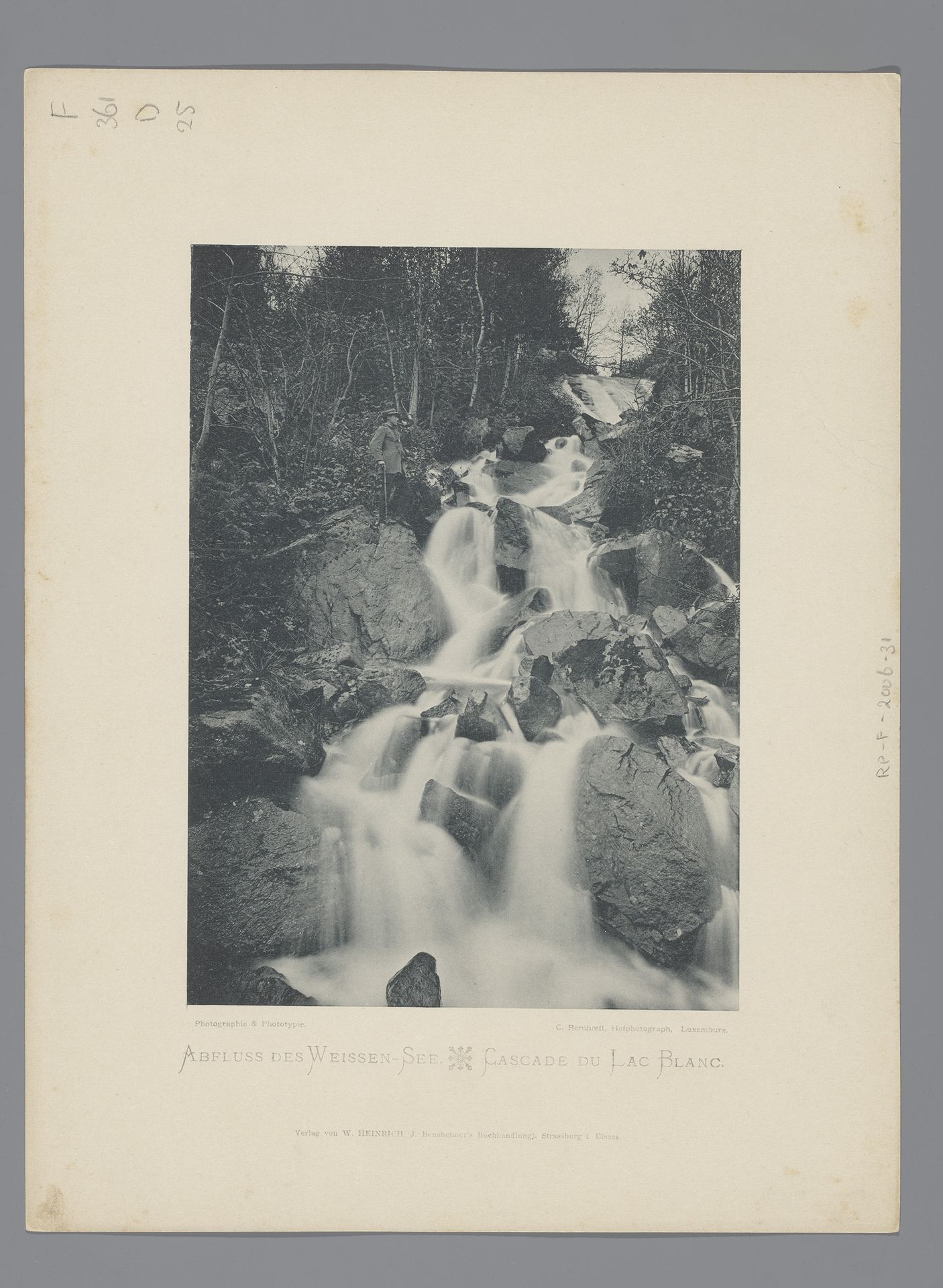 Waterval van Lac Blanc in de Vogezen by Charles Bernhoeft