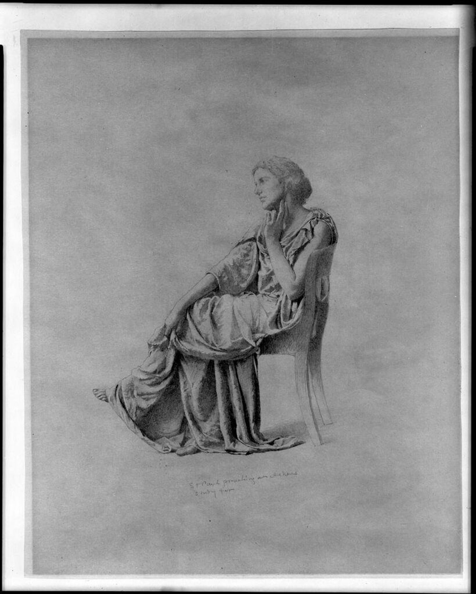 Seated Woman: Study for Saint Paul Preaching at Athens (Window, Columbia University) by John La Farge