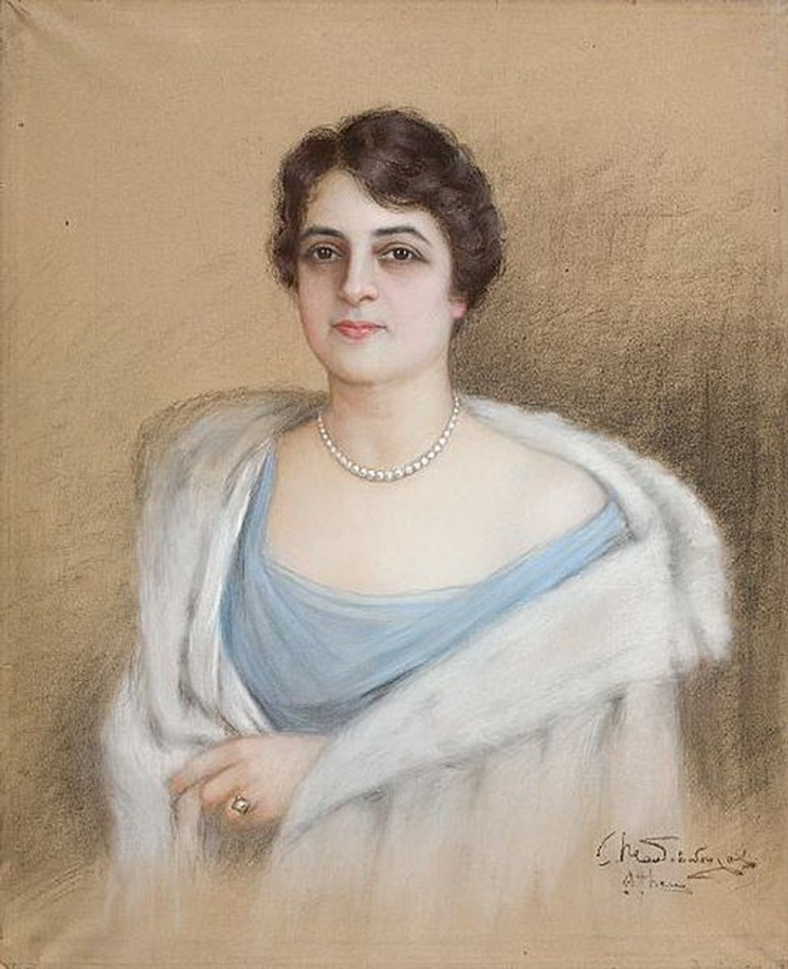Woman with pearls by Paul Mathiopoulos