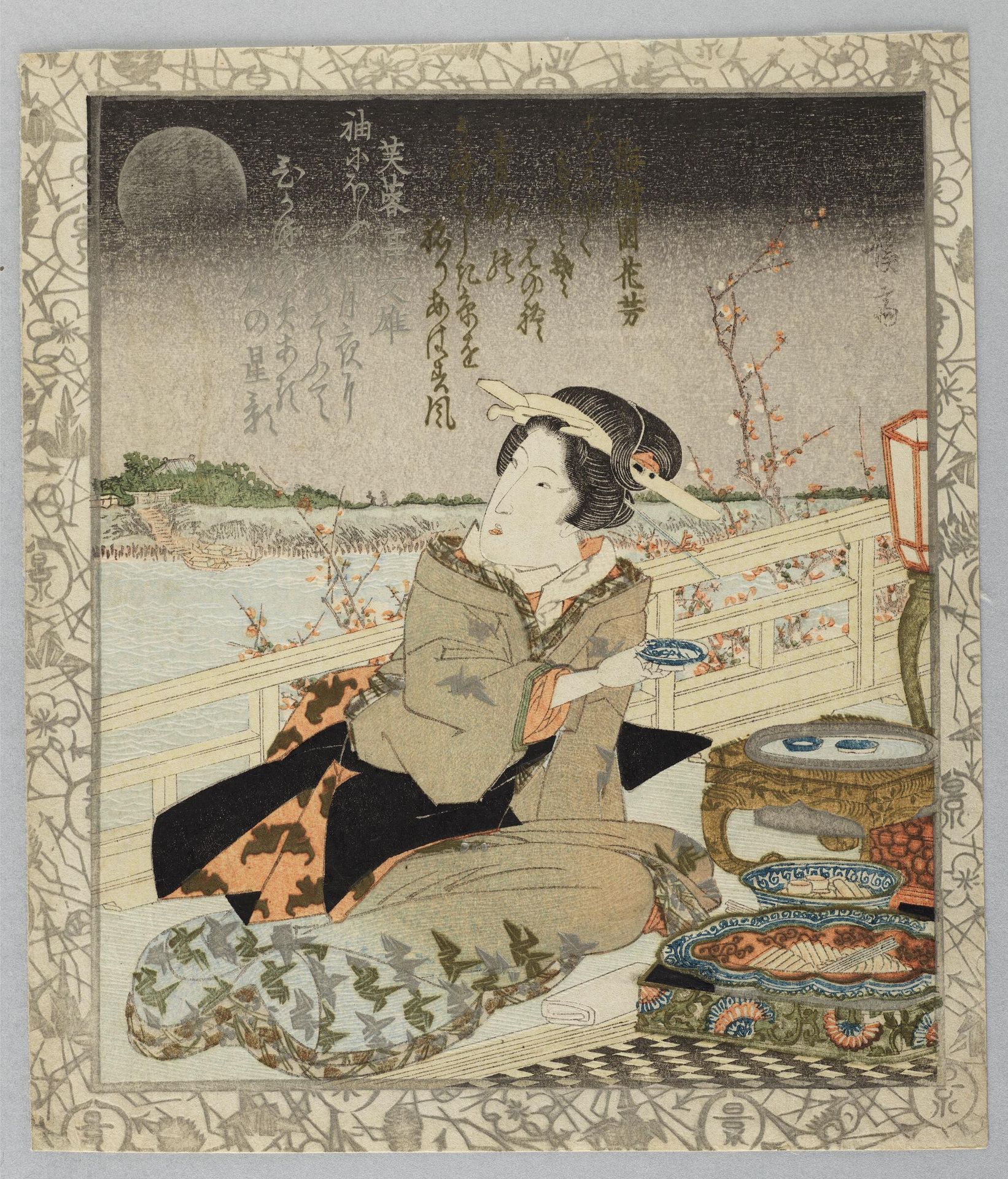 Moon Viewing by Keisai Eisen