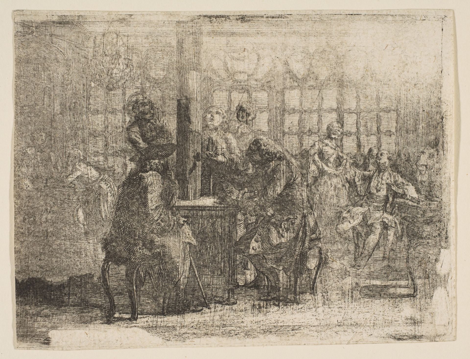 Les Nouvellistes by Gabriel de Saint-Aubin