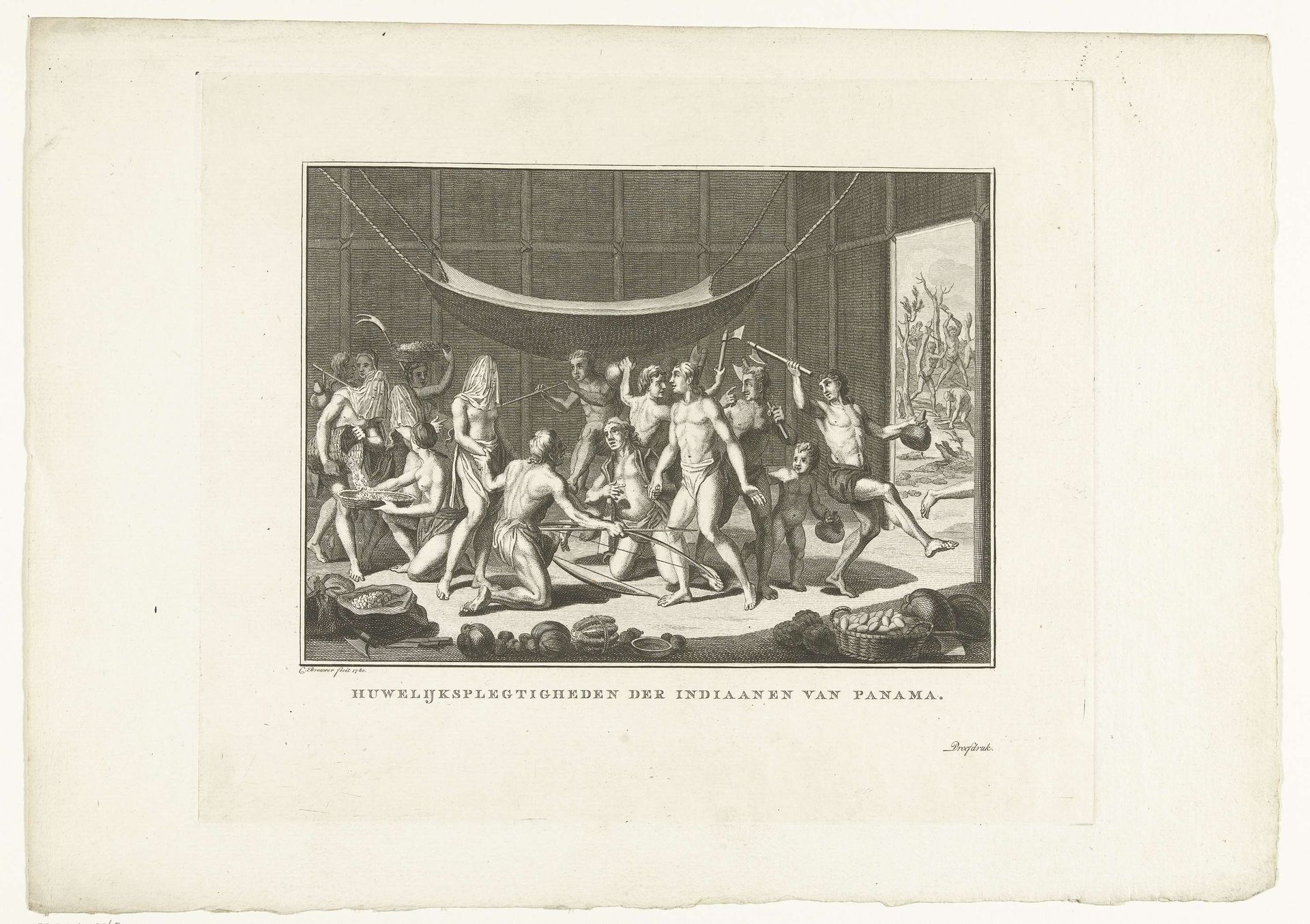 Huwelijksplechtigheden van de oorspronkelijke bevolking van Panama by Cornelis Brouwer