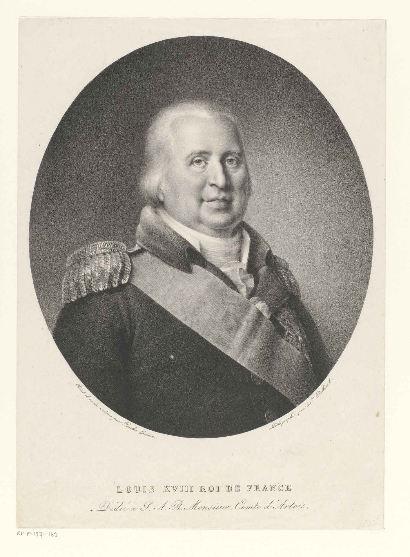 Portret van Lodewijk XVIII van Frankrijk by Zéphirin Belliard