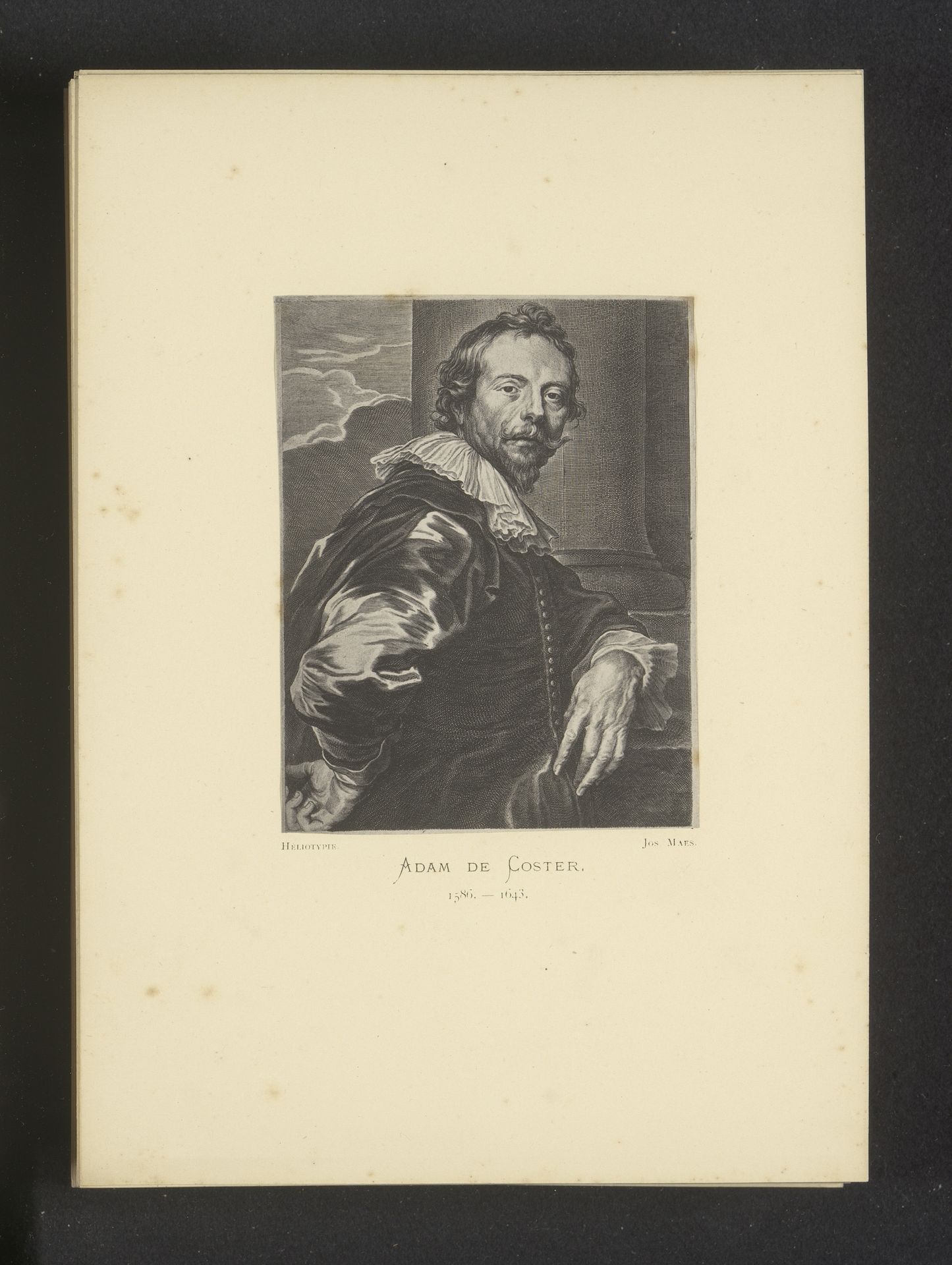 Reproductie van een gravure van een portret van Adam de Coster door Pieter de Jode (II) by Joseph Maes
