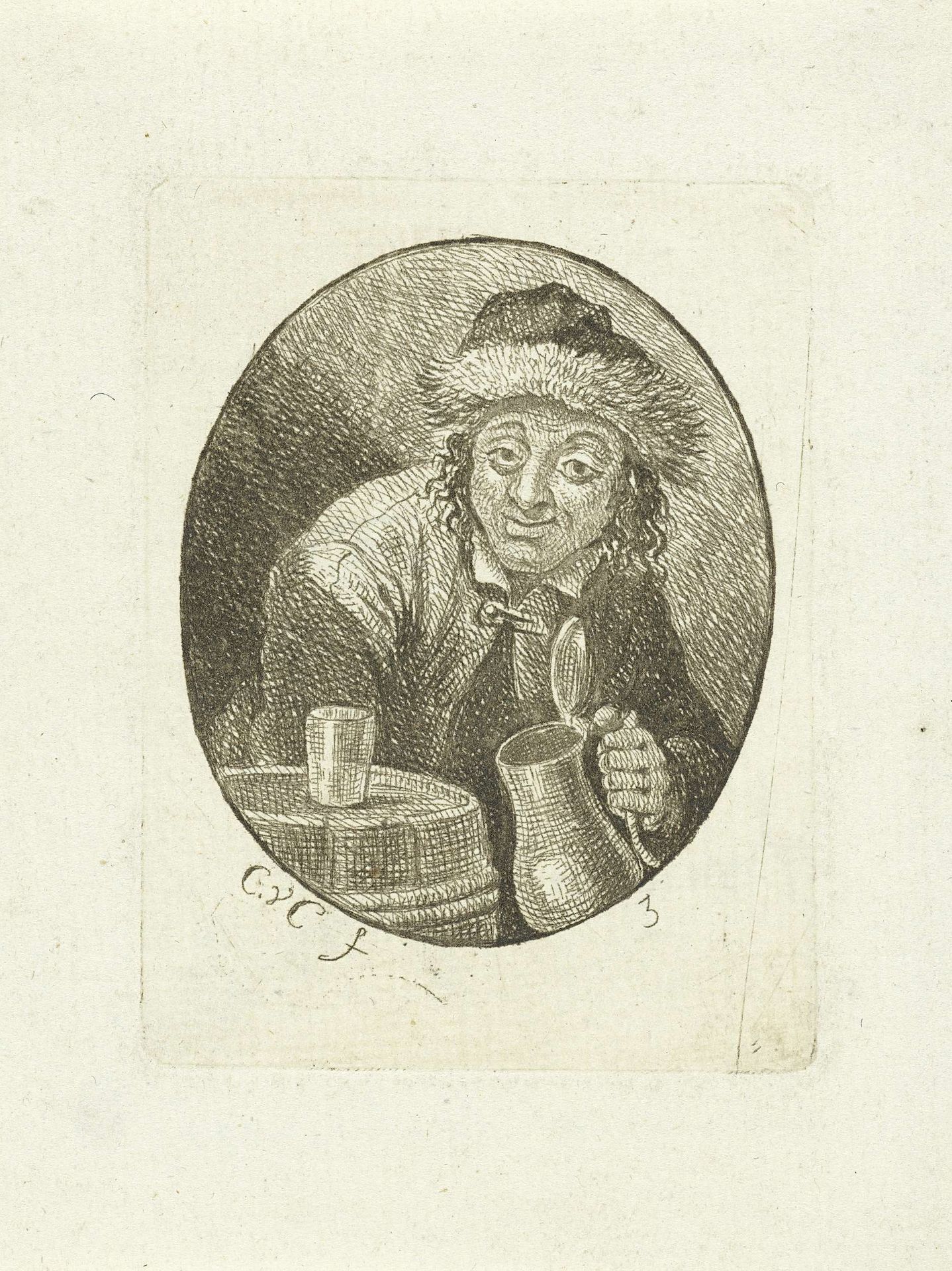 Man met schenkkan en glas by Cornelis van (II) Cuylenburgh