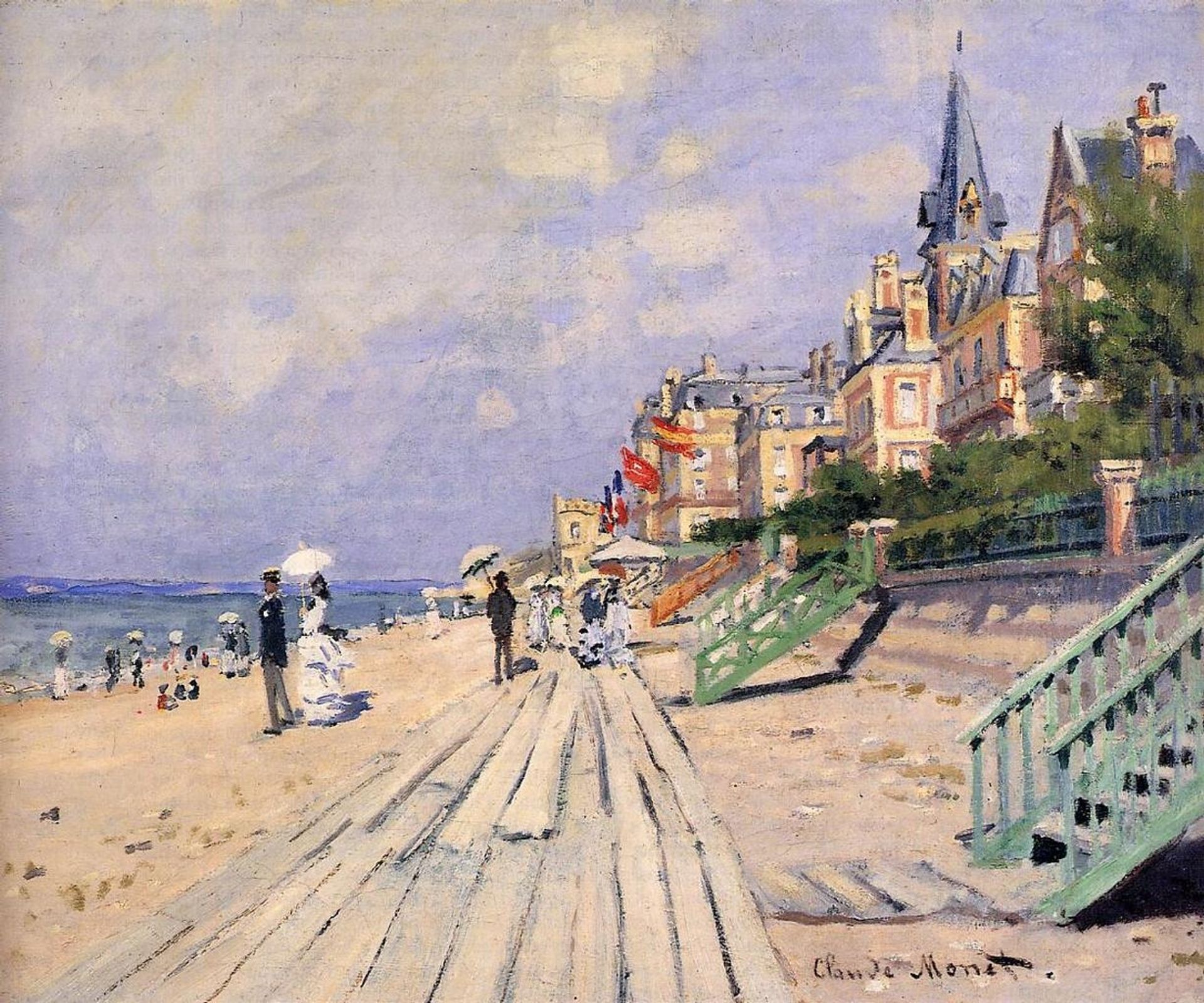 The Boardwalk at Trouville by Claude Monet
