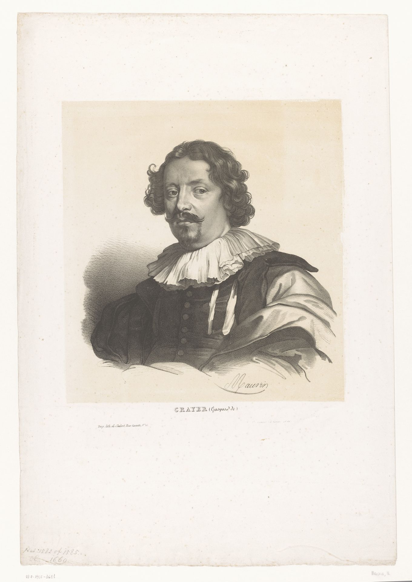 Portret van schilder Gaspar de Crayer by Nicolas Maurin