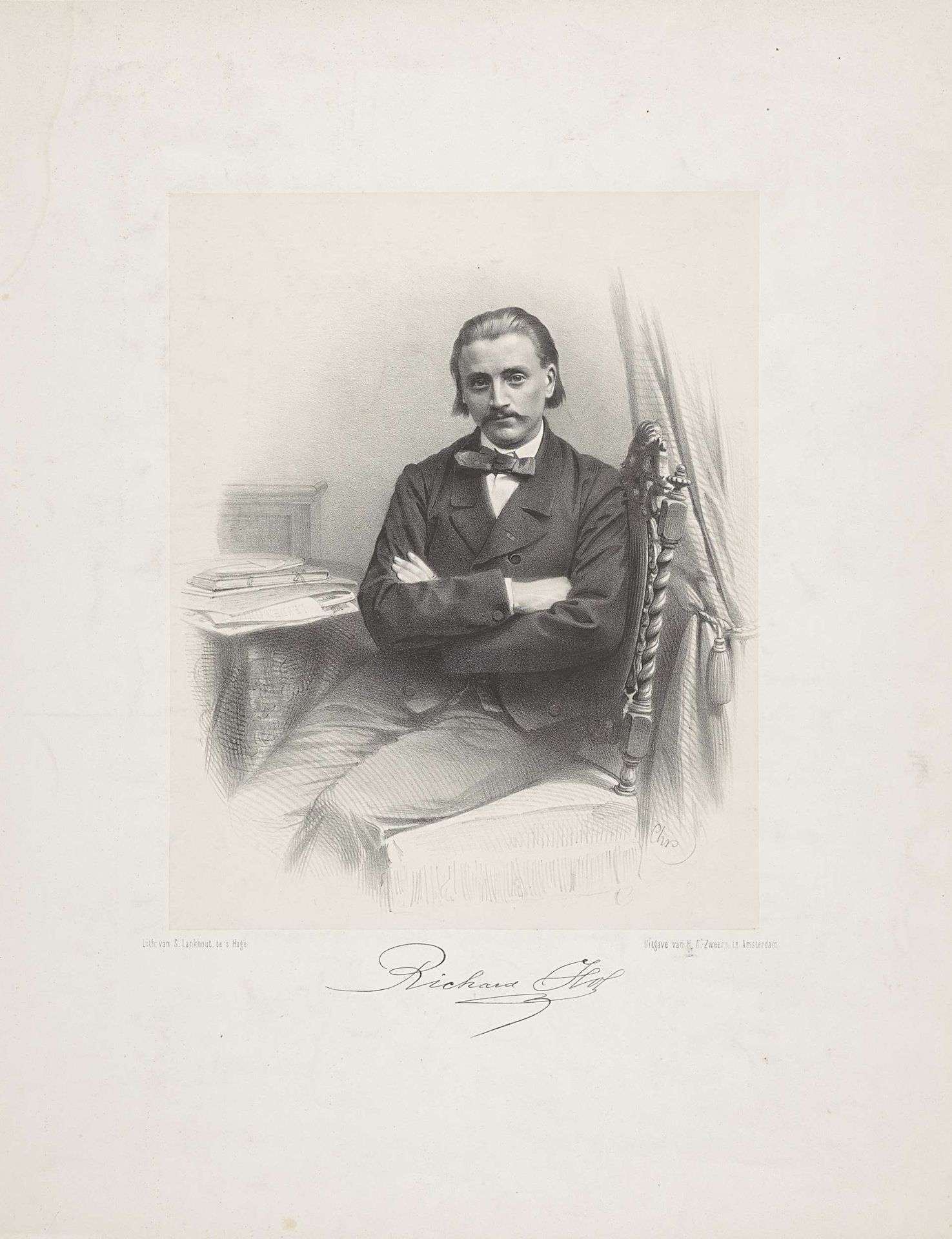 Portret van Richard Hol by Wilhelmus Cornelis Chimaer van Oudendorp