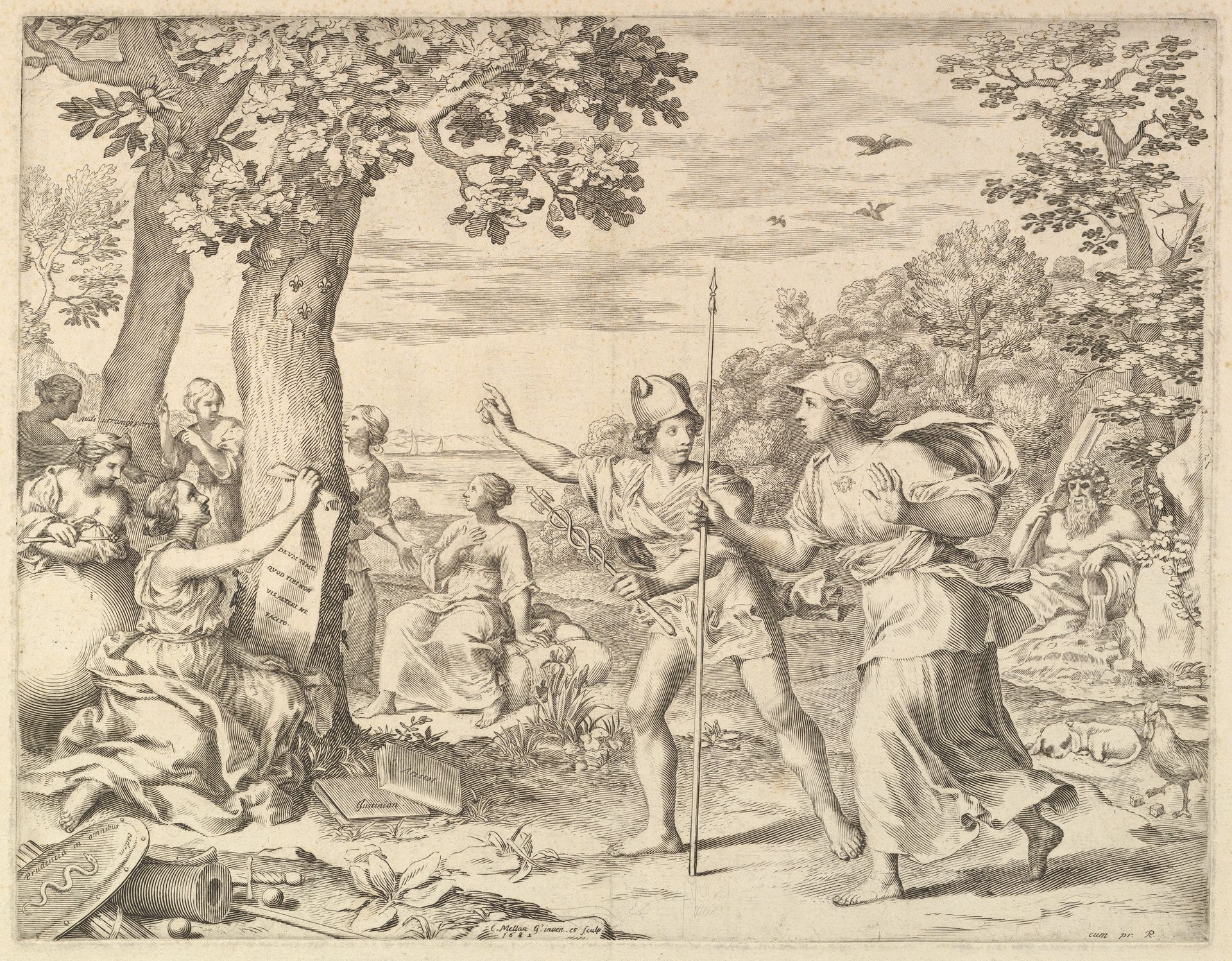Allegory on Good Government in France by Claude Mellan