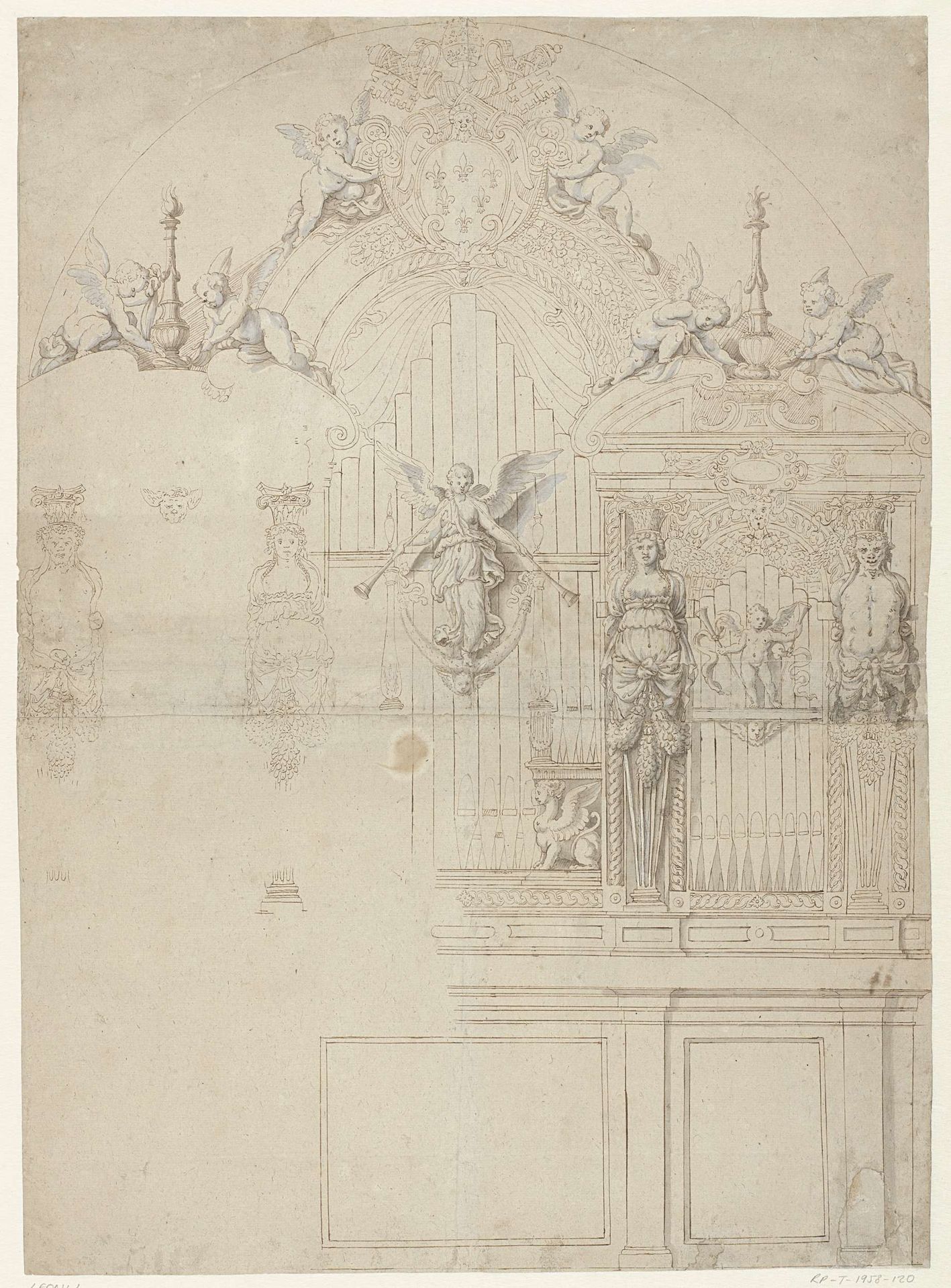 Ontwerp voor een monumentaal orgel by Leone Leoni