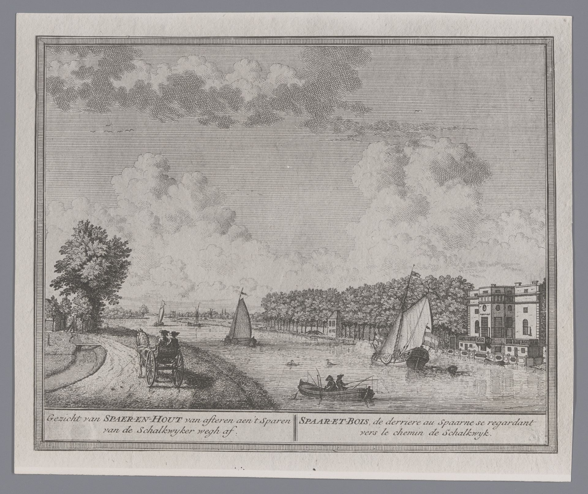 Fotoreproductie van een prent van een gezicht op Heemstede door Hendrik de Leth by Anonymous