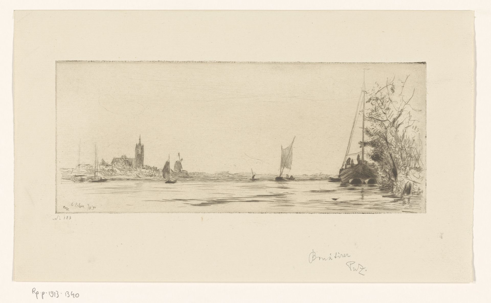 Gezicht op de Schie by Philip Zilcken