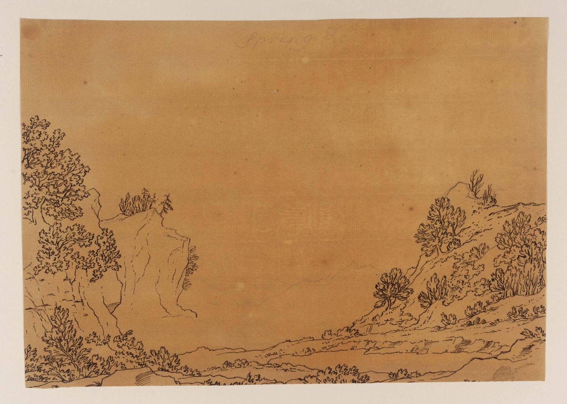 Spring. A Valley Among Wooded Hills. The Sky Left Blank by Alexander Cozens
