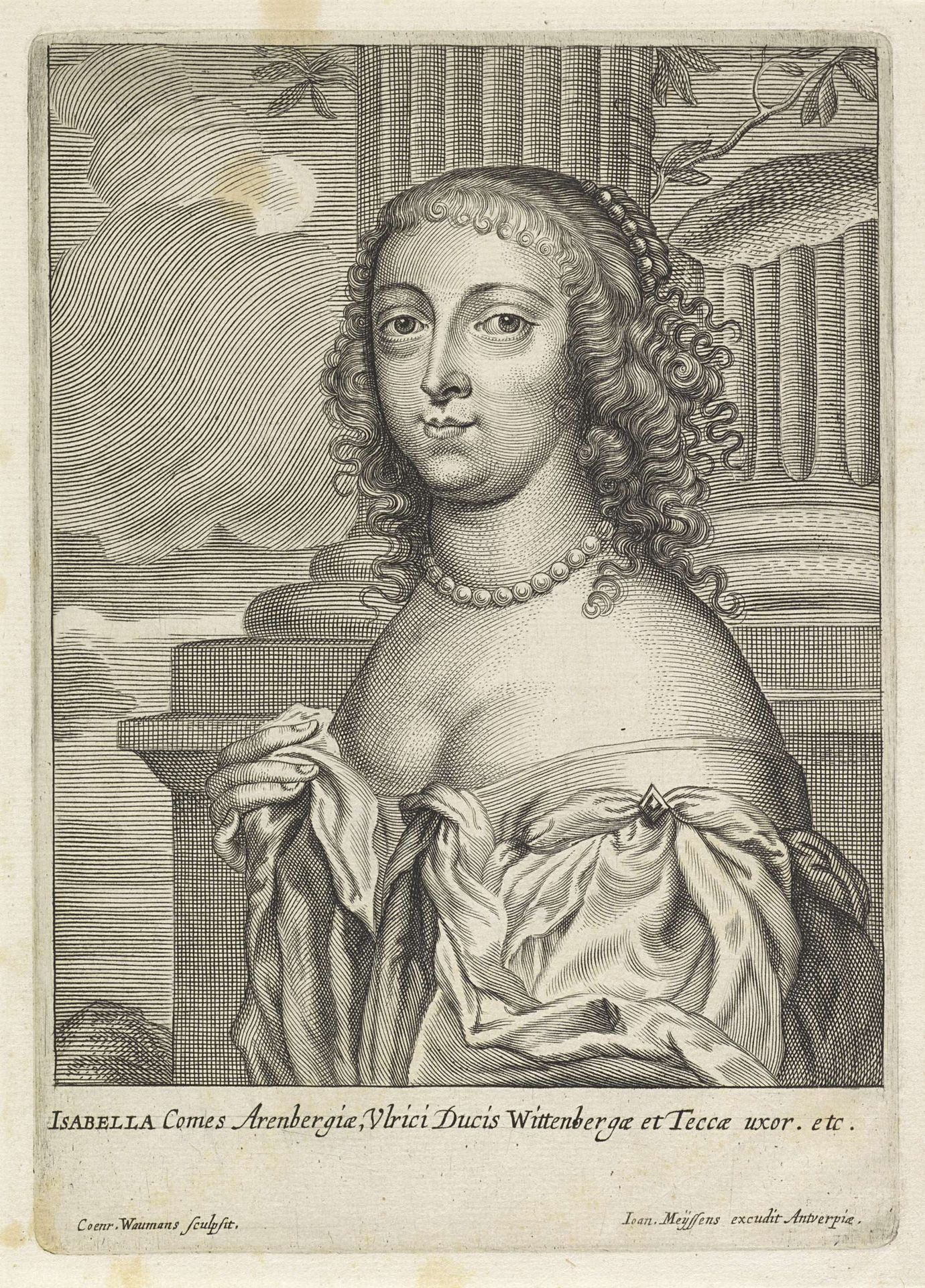 Portret van Isabella van Arenberg by Coenraet Waumans