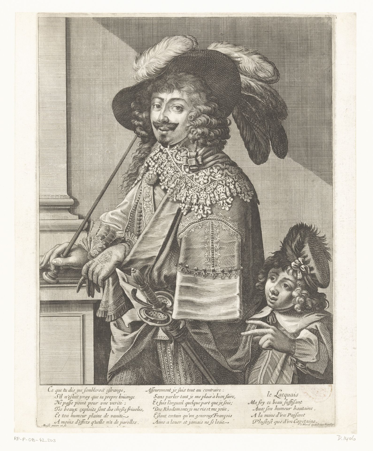 Franse man met een lakei by Abraham Bosse