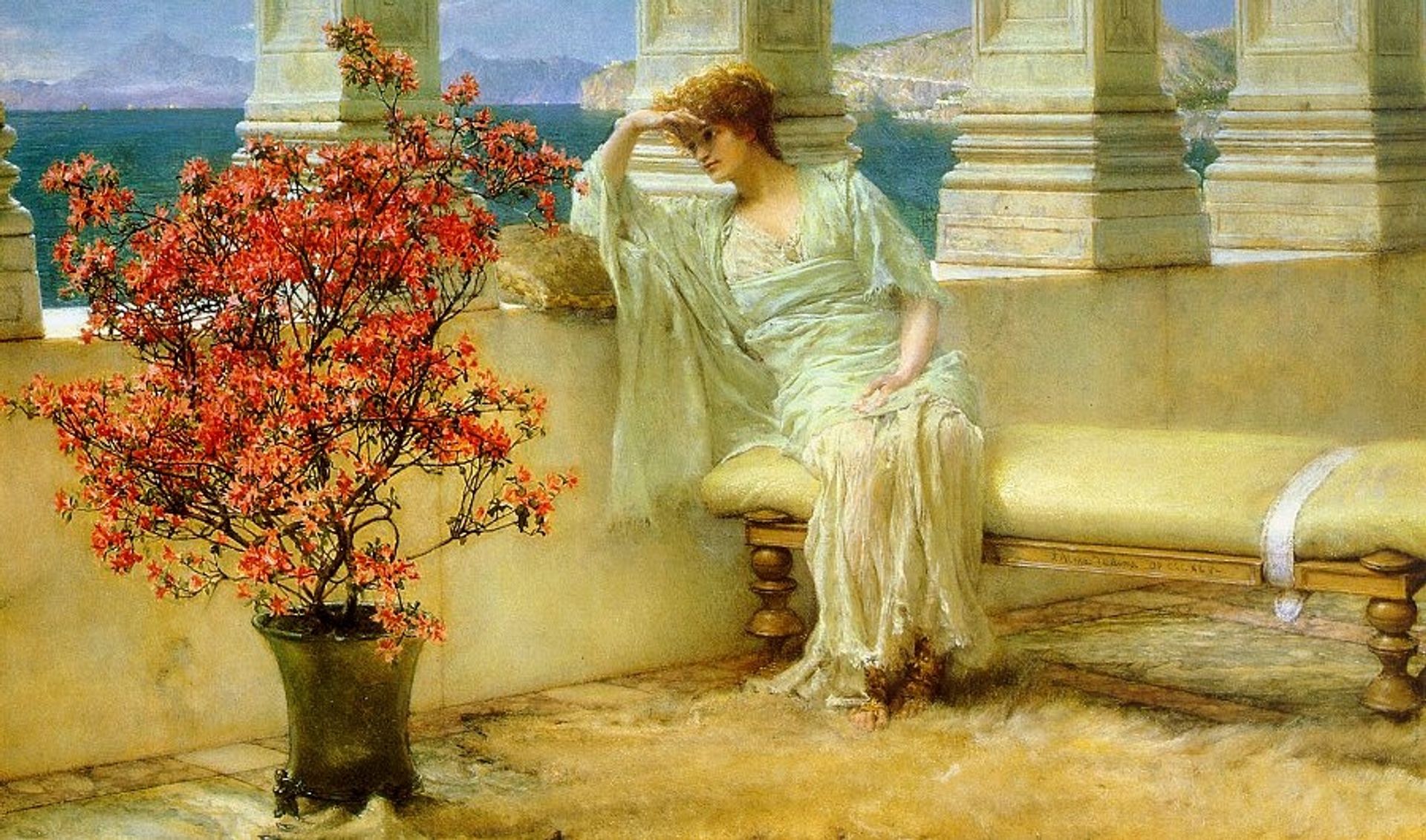 Her Eyes are with Her Thoughts and They are Far Away by Lawrence Alma-Tadema