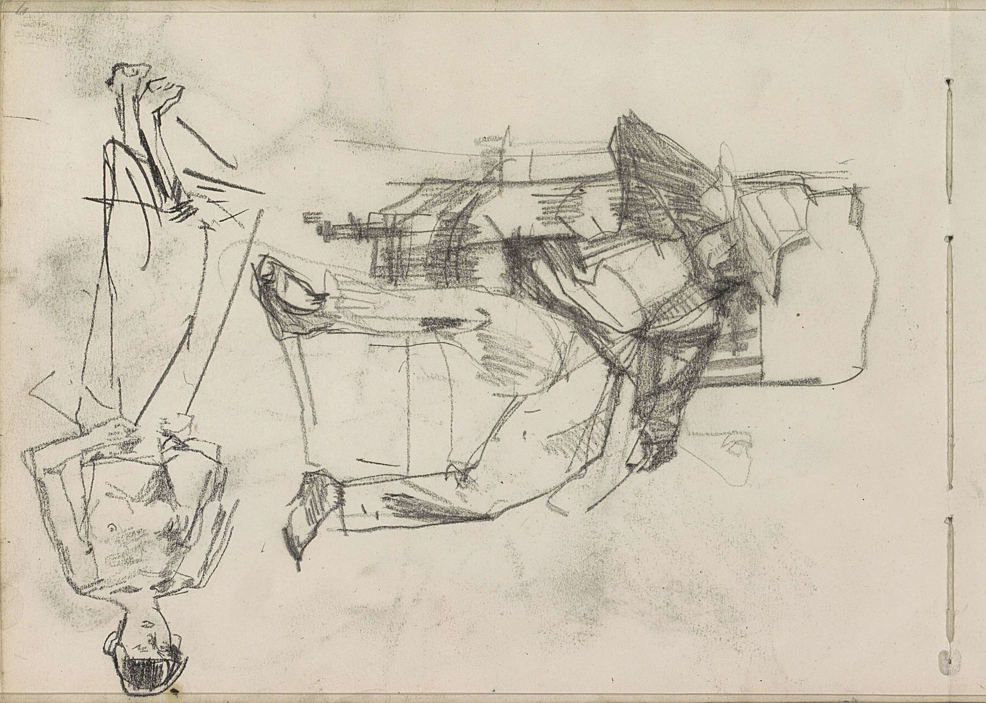 Man op een stoel en een staande vrouw by Isaac Israels